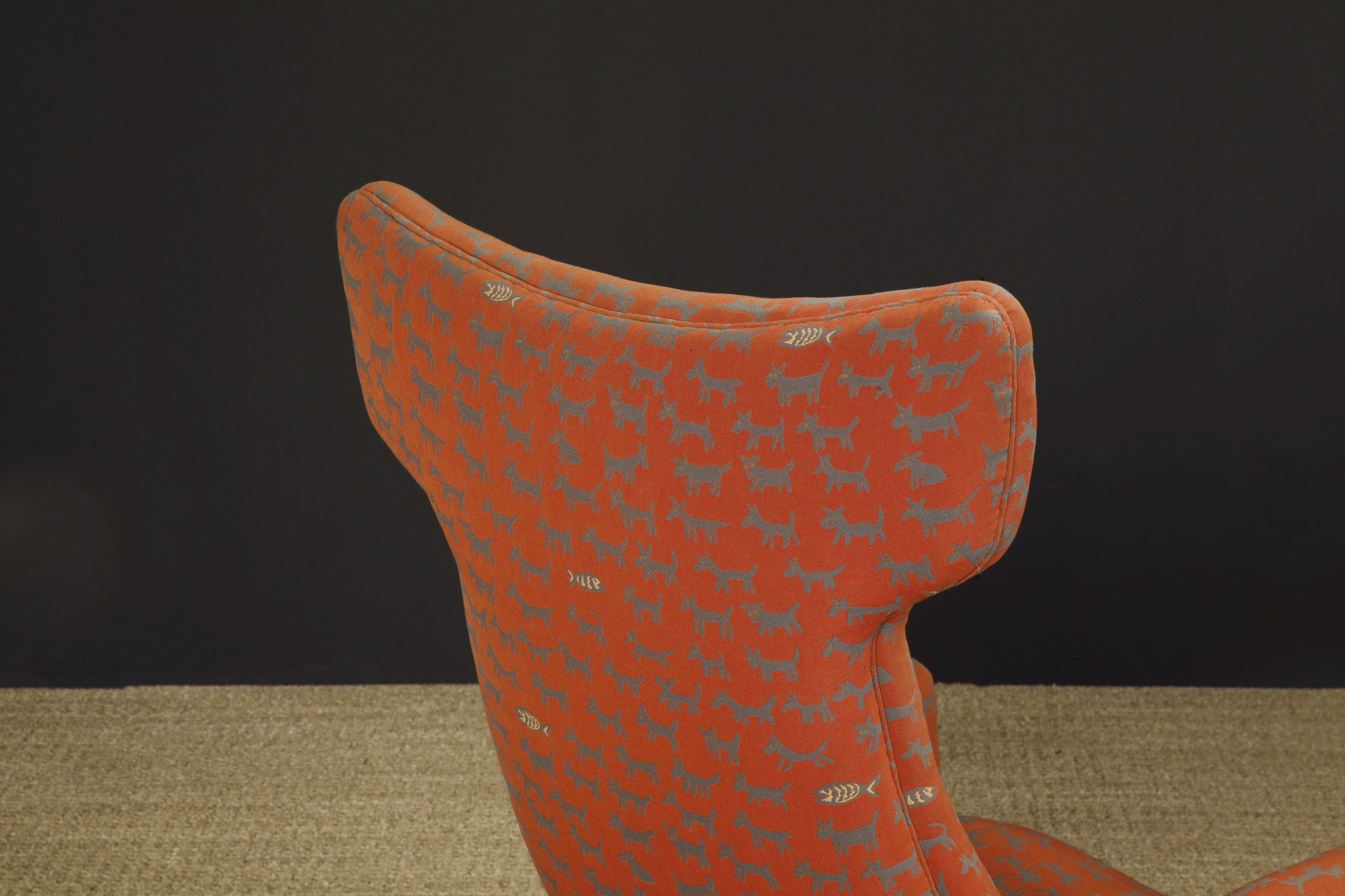 Rare 'Ondine' Wingback Lounge Chair by Vladimir Kagan, c 1970, Signed 8