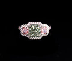 Rare & One-of-a-kind, GIA Certified, Natural Fancy Intense Green Diamond Ring