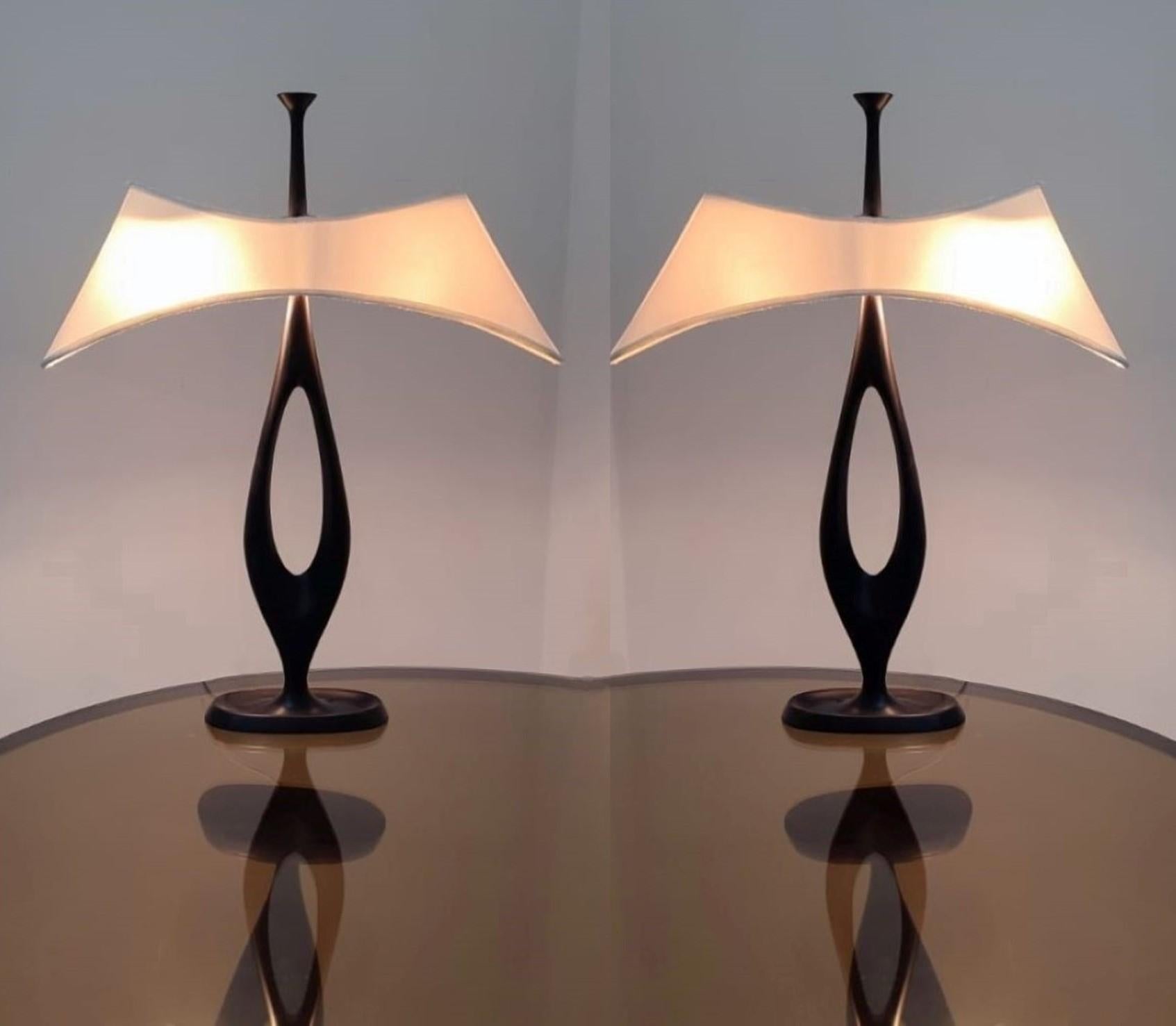 Noirci Rare une des deux lampes de table de Max Ingrand pour Fontana Arte, 1955-1956, Italie en vente