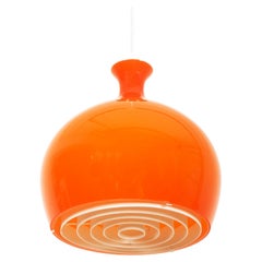 Rare Onion Pendants in Orange Glass by Helge Zimdal