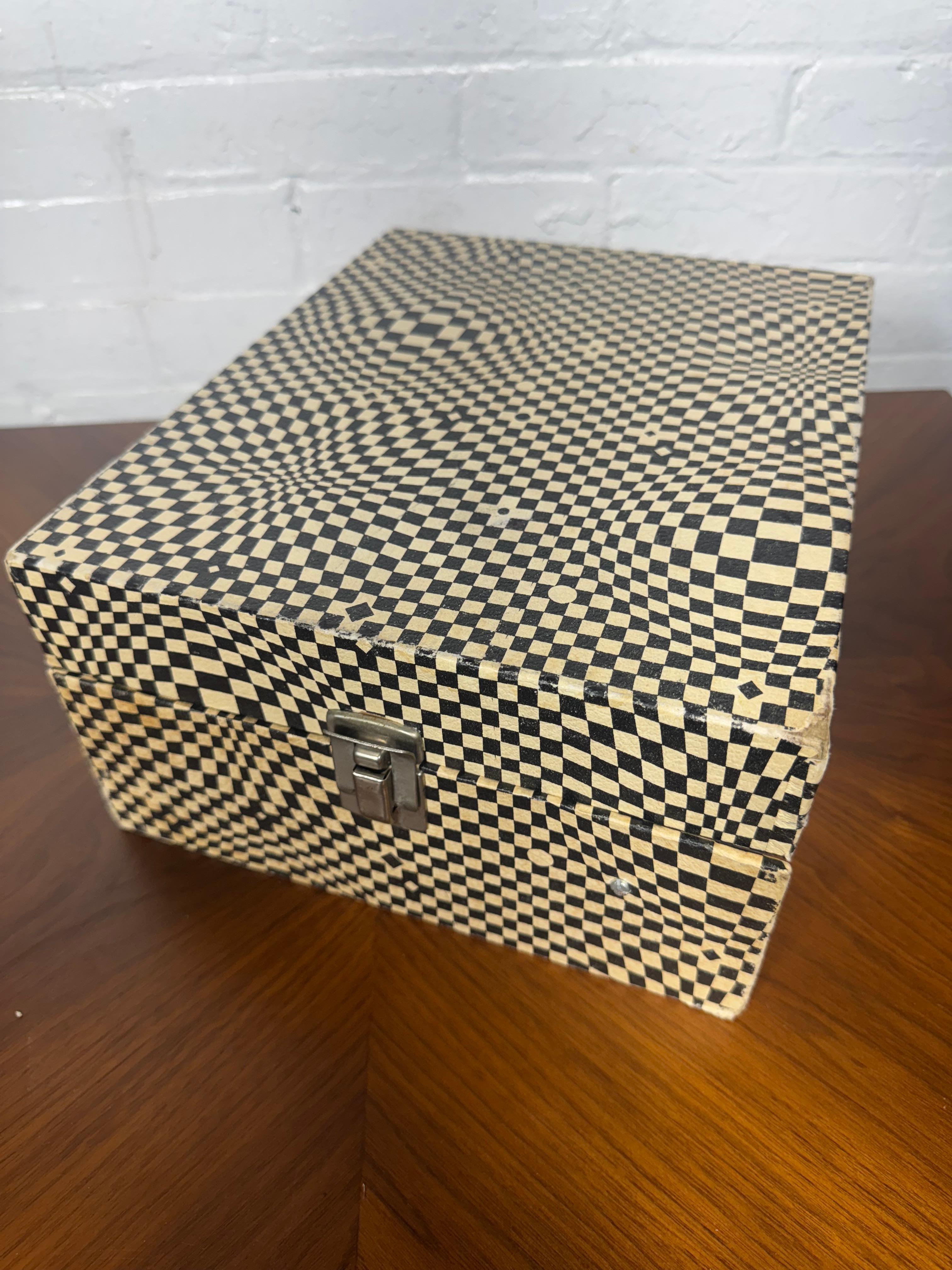 Late 20th Century Rare Op Art Portable Recod Player with Flashing Multi-colored Lights For Sale