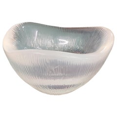 Rare Opalescent Orrefors Battuto Bowl by Sven Palmqvist