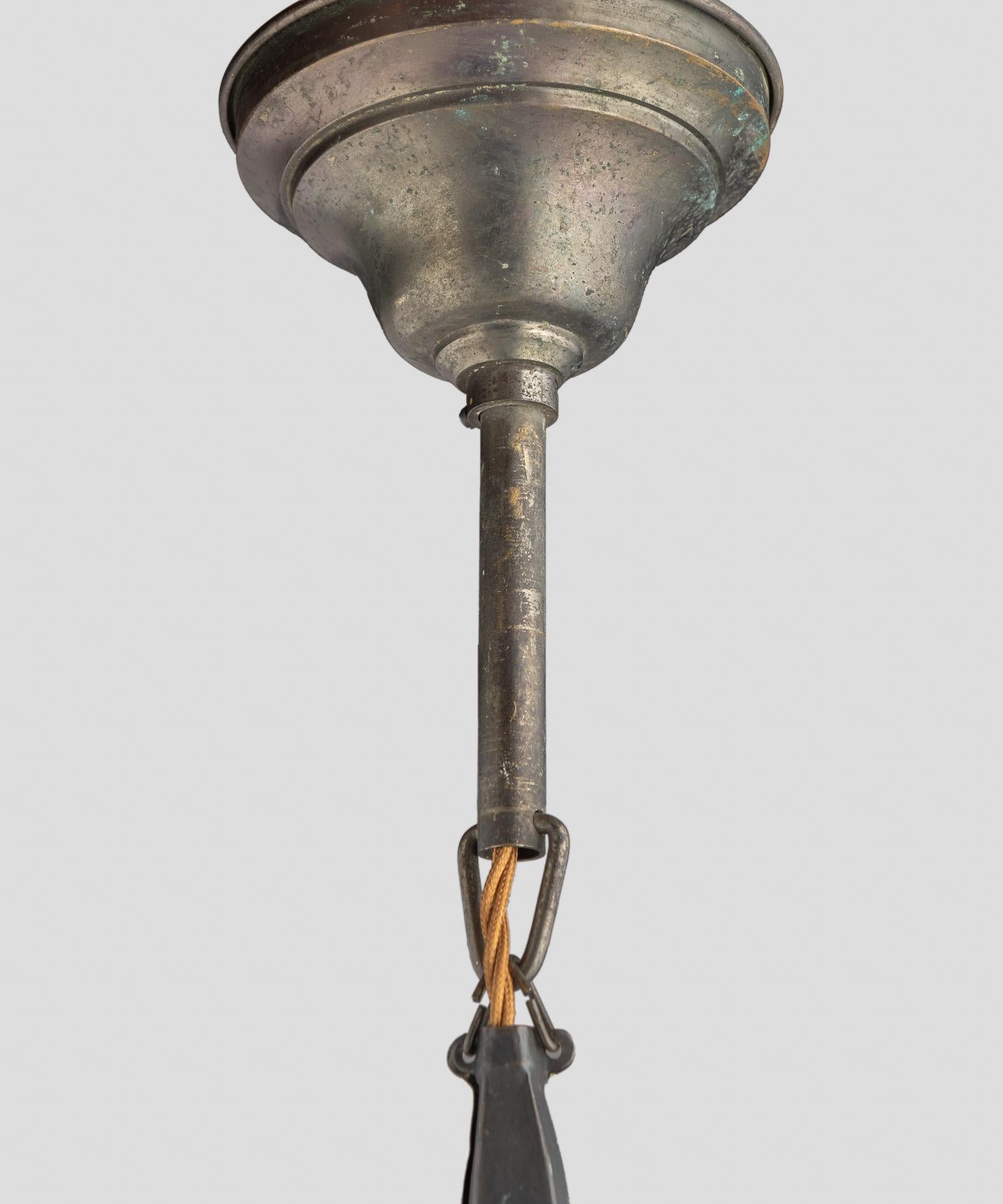 Early 20th Century Rare Opaline and Brass Pendant by Peter Behrens