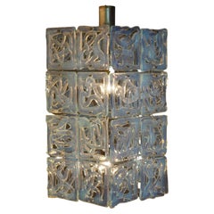 Rare Opaline Murano Glass Chandelier Attr. to  Carlo Nason for Mazzega,  1960s