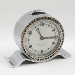Rare Oralux Art Deco Machine Age Chrome Table Clock for Blind People