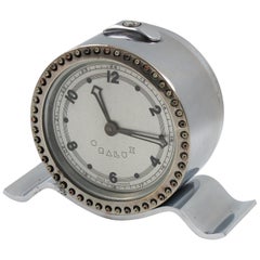 Rare Oralux Art Deco Machine Age Chrome Table Clock for Blind People
