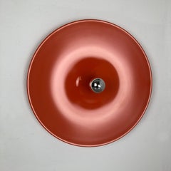 Rare orange 1970s Charlotte Perriand Style Disc Wall Light by Staff, Germany