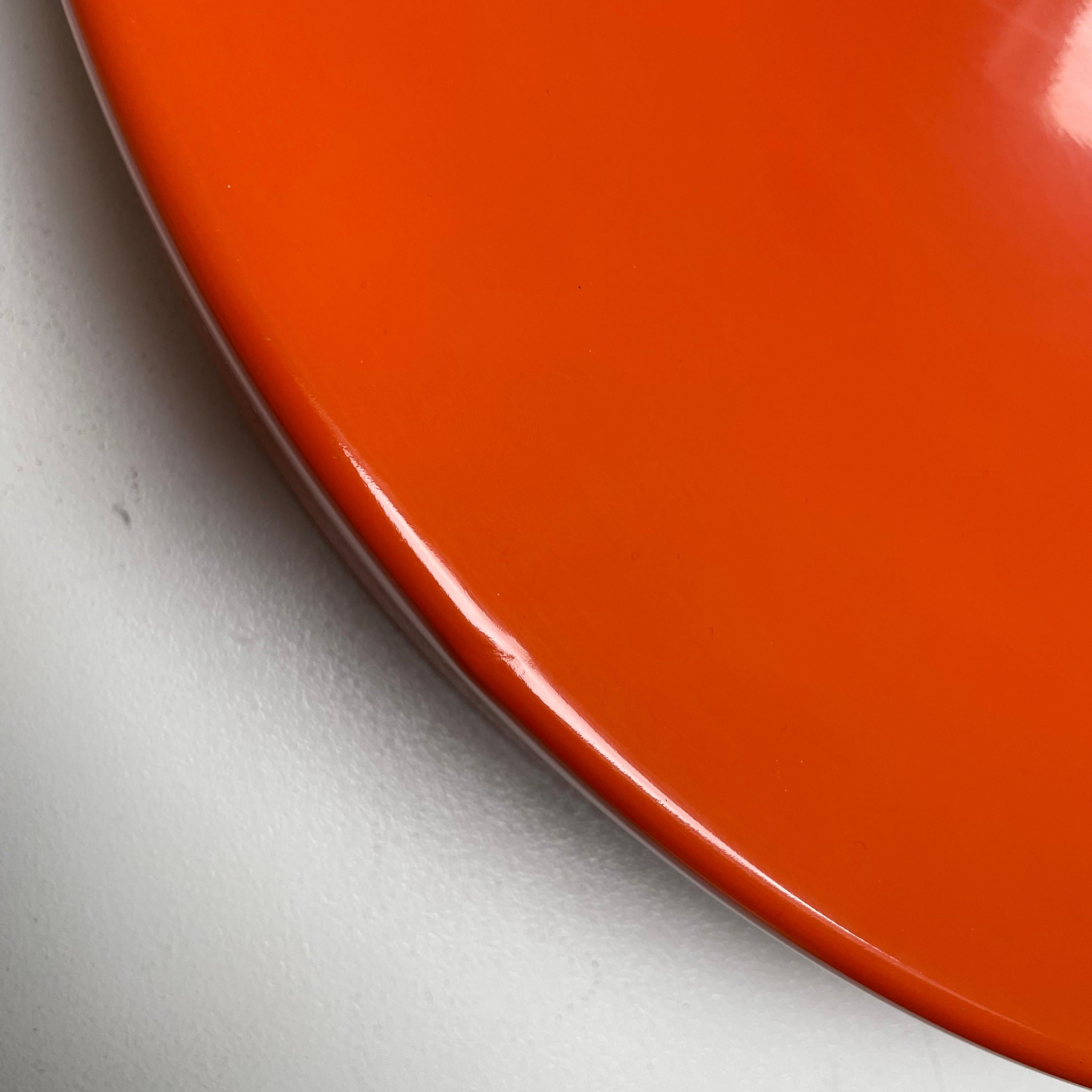 Rare orange 34cm Charlotte Perriand Style Disc Wall Light by Staff, Germany 1970 For Sale 5