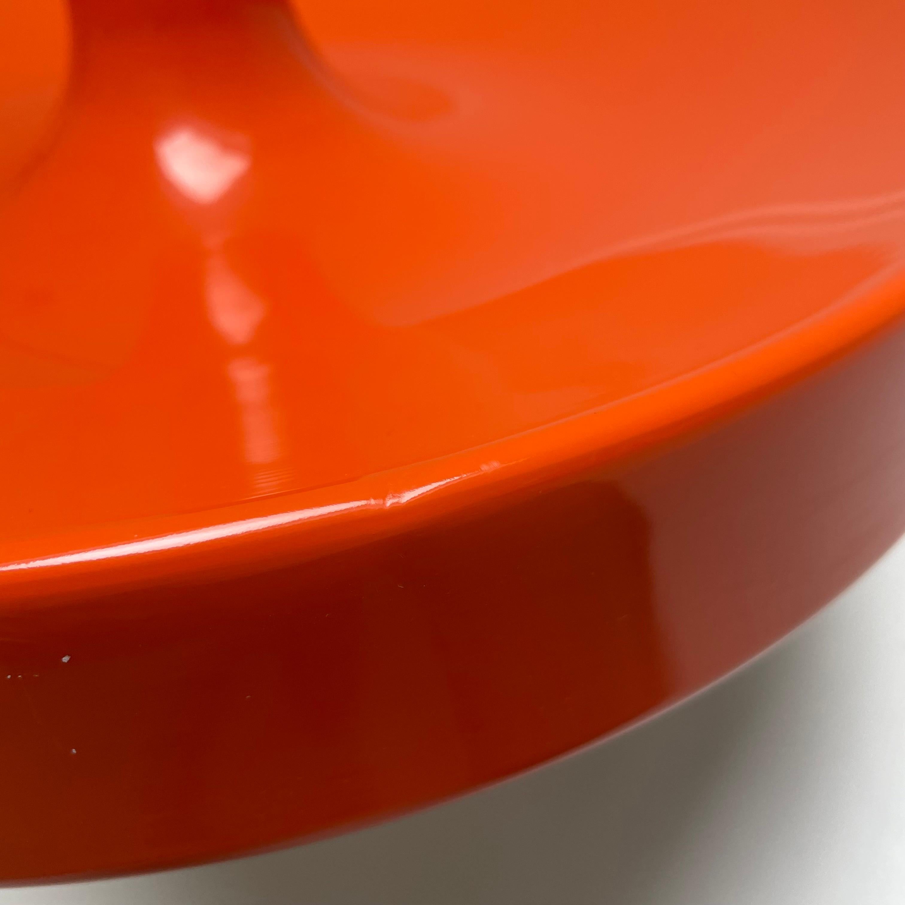 Rare orange 34cm Charlotte Perriand Style Disc Wall Light by Staff, Germany 1970 6