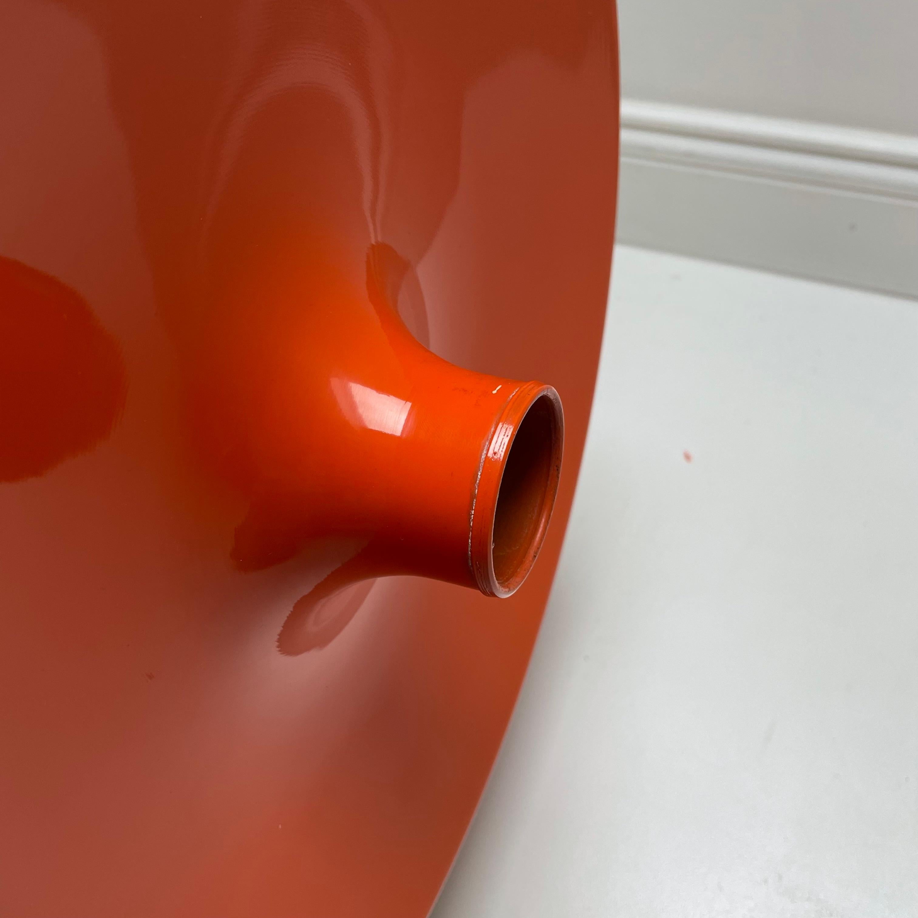 Rare orange 34cm Charlotte Perriand Style Disc Wall Light by Staff, Germany 1970 7