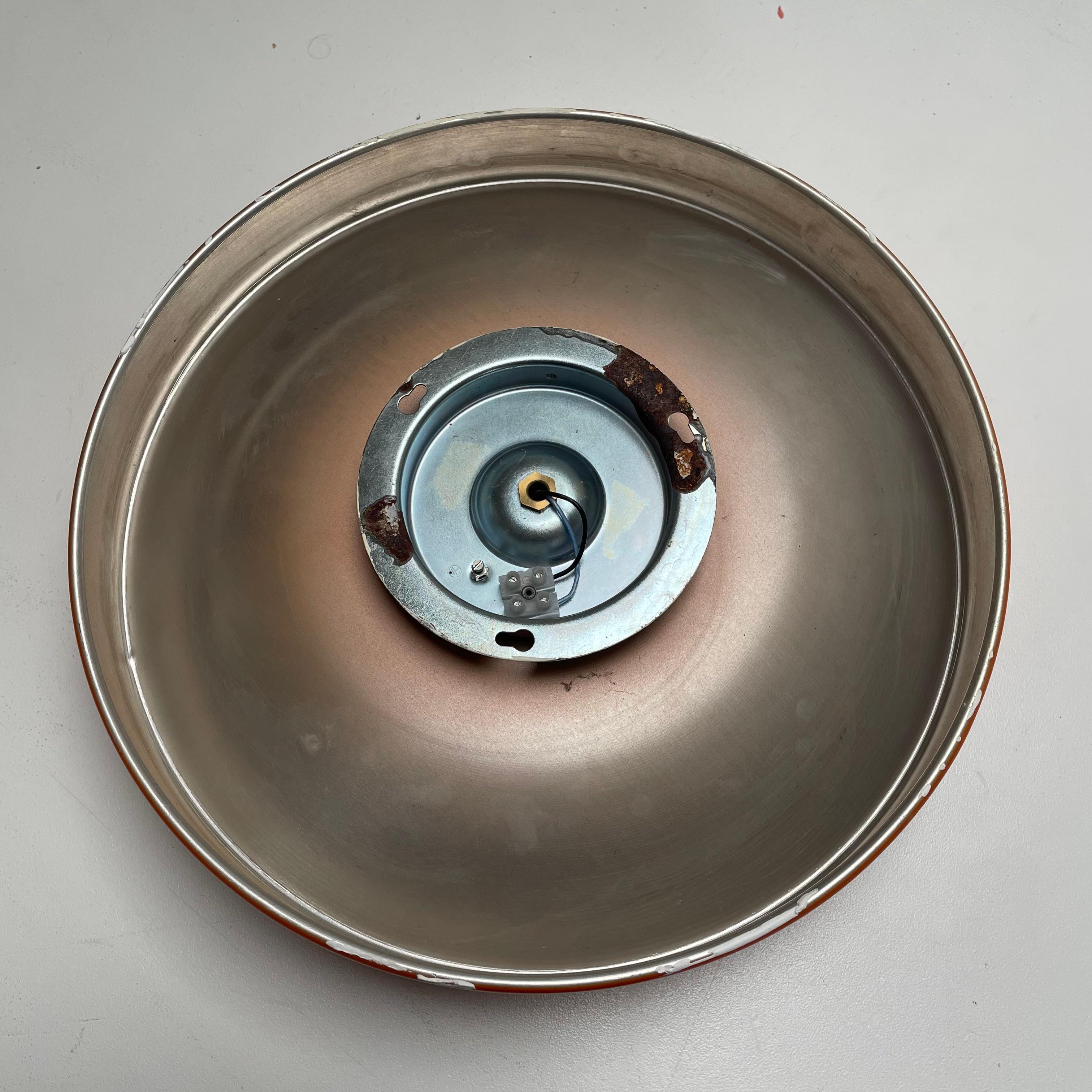 Rare orange 34cm Charlotte Perriand Style Disc Wall Light by Staff, Germany 1970 For Sale 8