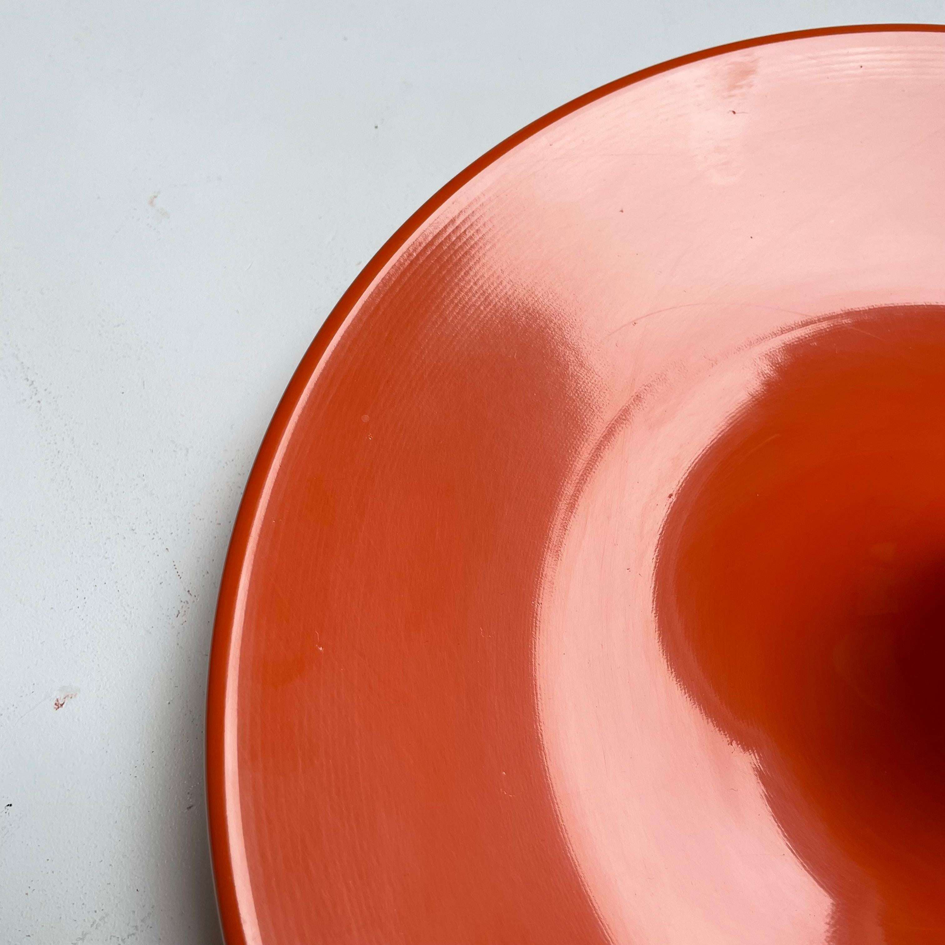 Rare orange 34cm Charlotte Perriand Style Disc Wall Light by Staff, Germany 1970 For Sale 1
