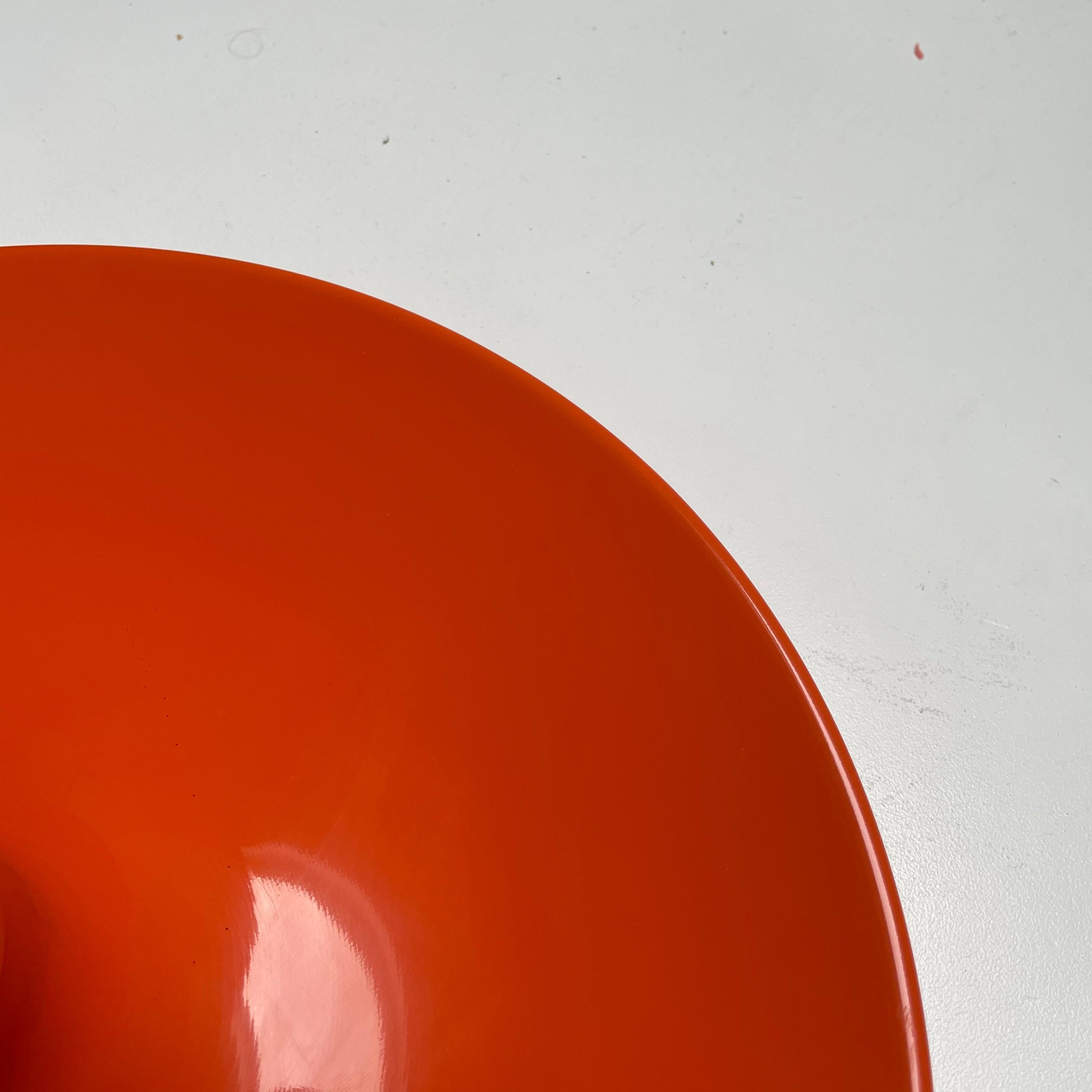 Rare orange 34cm Charlotte Perriand Style Disc Wall Light by Staff, Germany 1970 For Sale 2