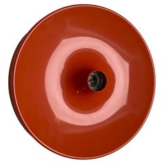 Vintage Rare orange 34cm Charlotte Perriand Style Disc Wall Light by Staff, Germany 1970