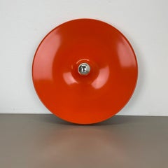 Rare orange 50cm Charlotte Perriand Style Disc Wall Light by Staff, Germany 1970