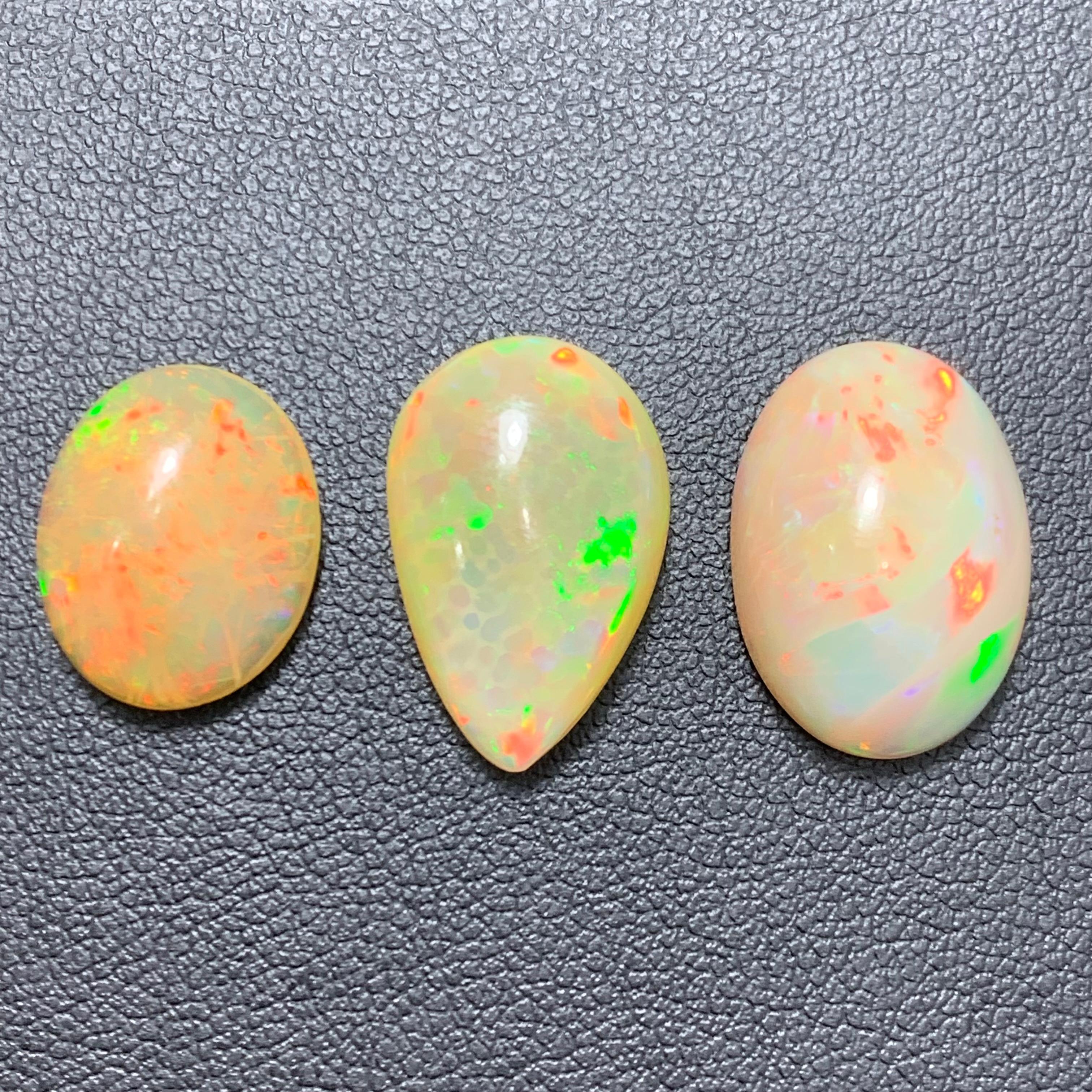 Rare Orange Creamy Natural Fire Opal Gemstone Cabochons, 20 Ct for Jewelry 3