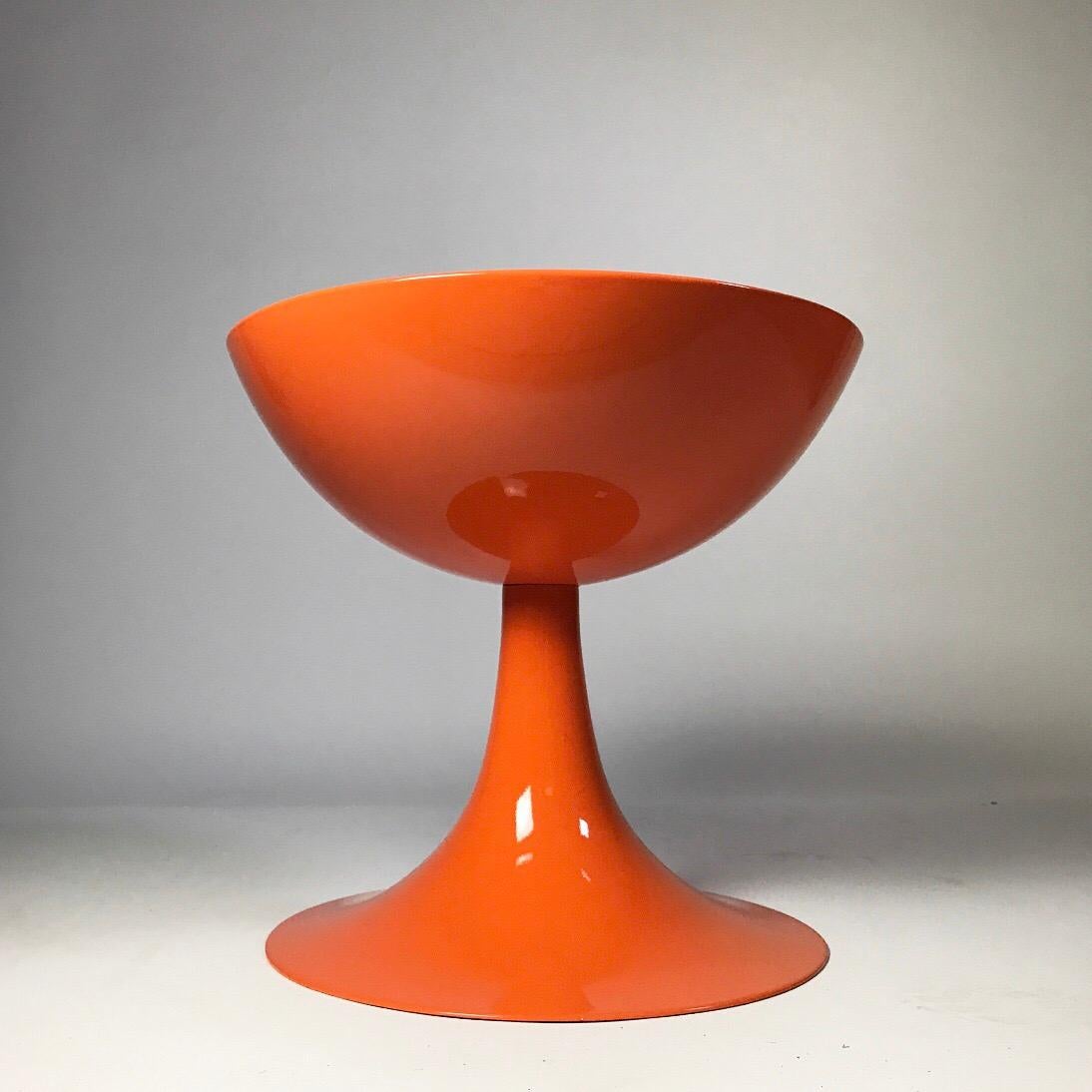 Danish Rare Orange Design Stool by Nanna Ditzel for Domus Danica, Denmark, 1969