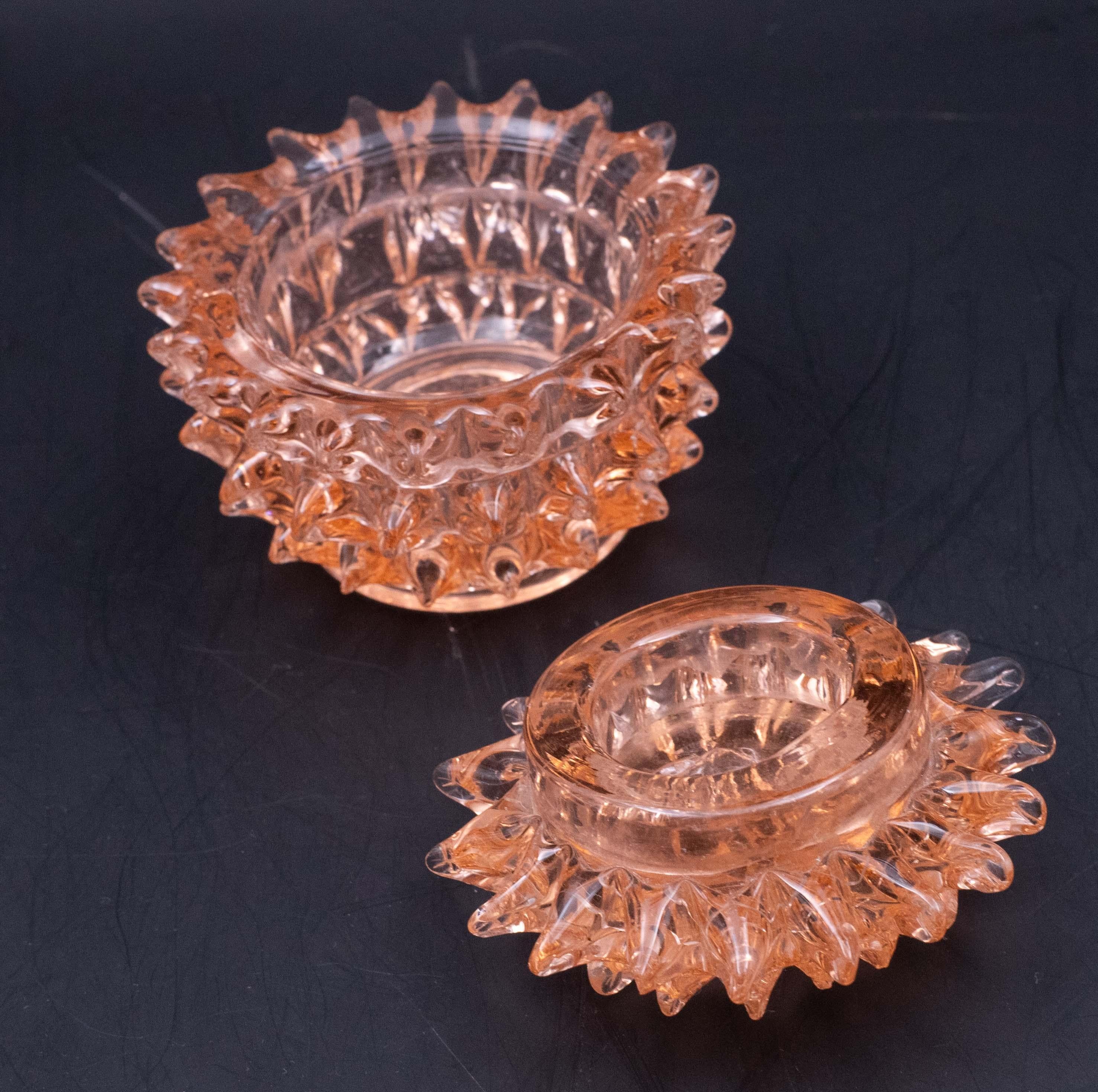 Rare vase en verre de Murano Rostrato d'Ercole Barovier orange pour Barovier & Toso Bon état - En vente à Roma, IT
