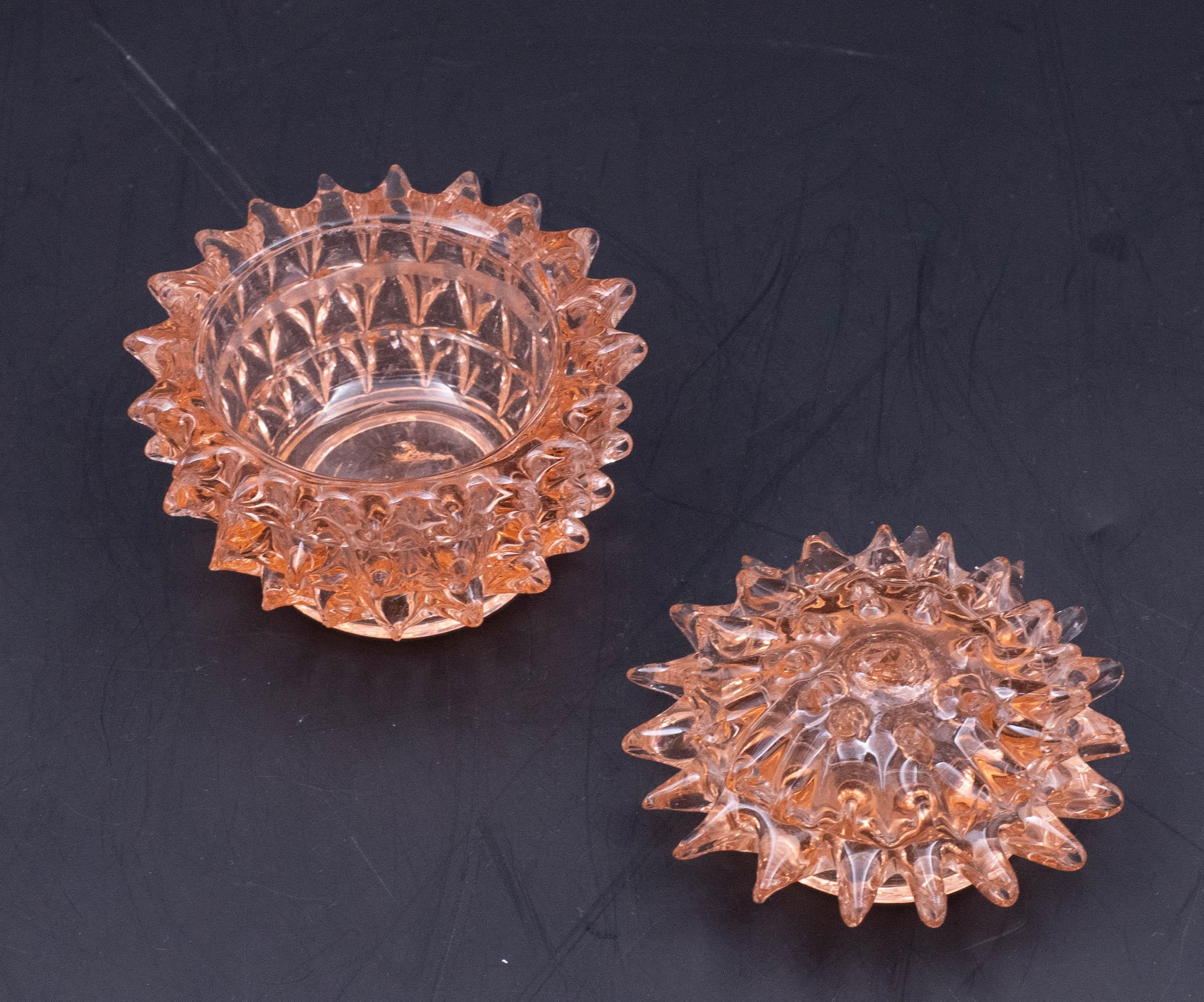 Rare vase en verre de Murano Rostrato d'Ercole Barovier orange pour Barovier & Toso en vente 1