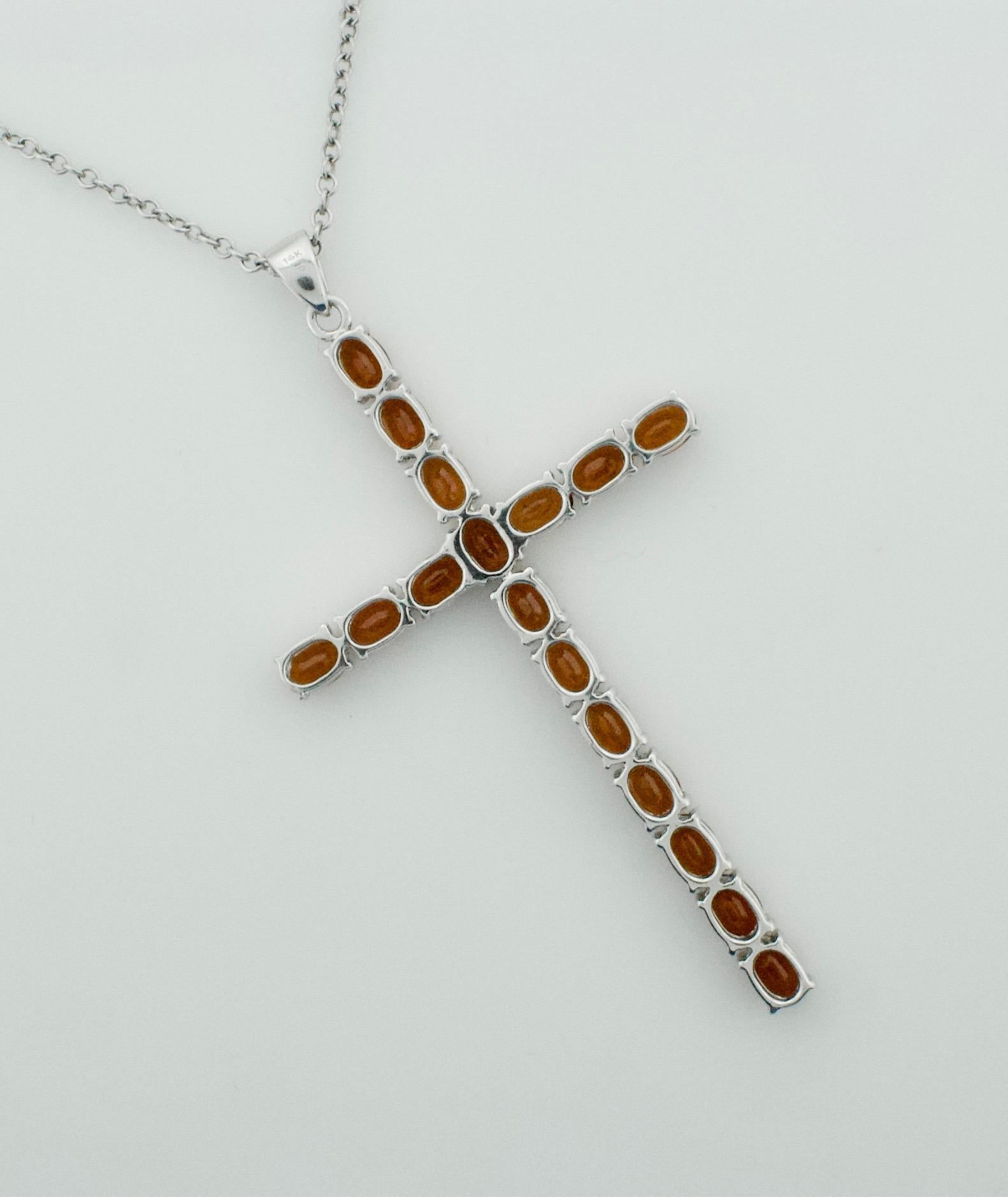 garnet cross necklace gold