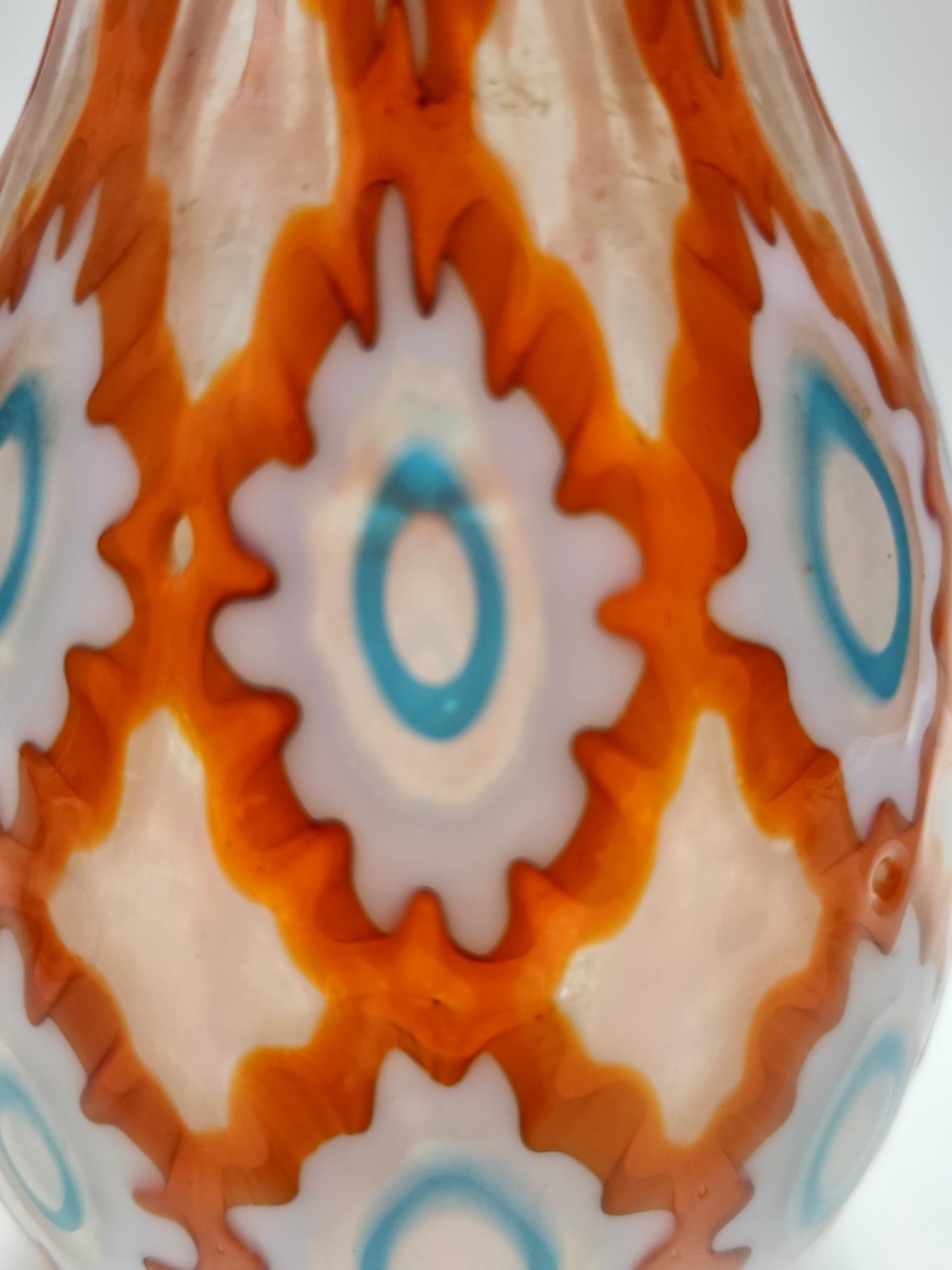 Rare Orange Murano Glass Vase by Ercole Barovier model 