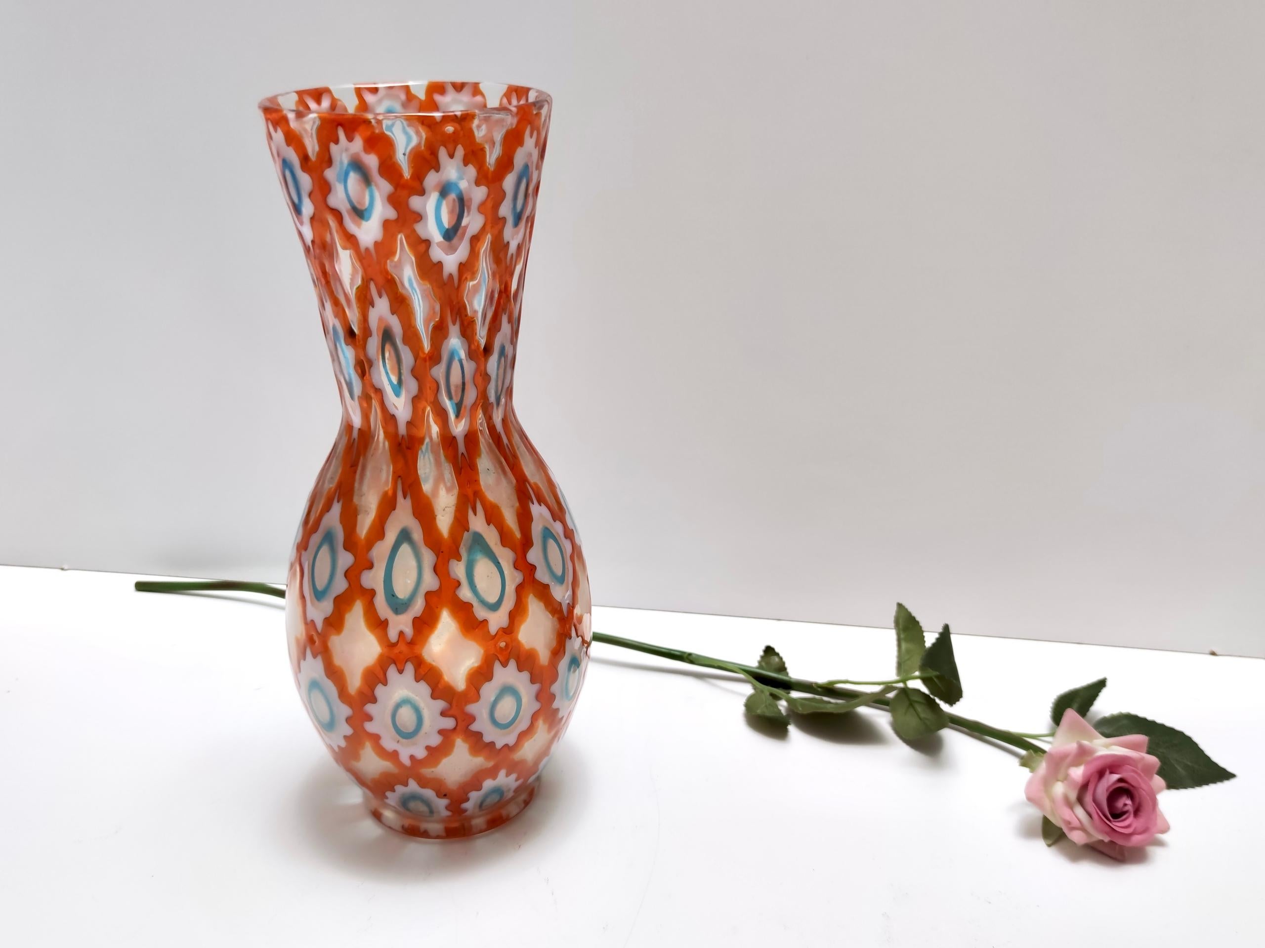 Post-Modern Rare Orange Murano Glass Vase by Ercole Barovier model 