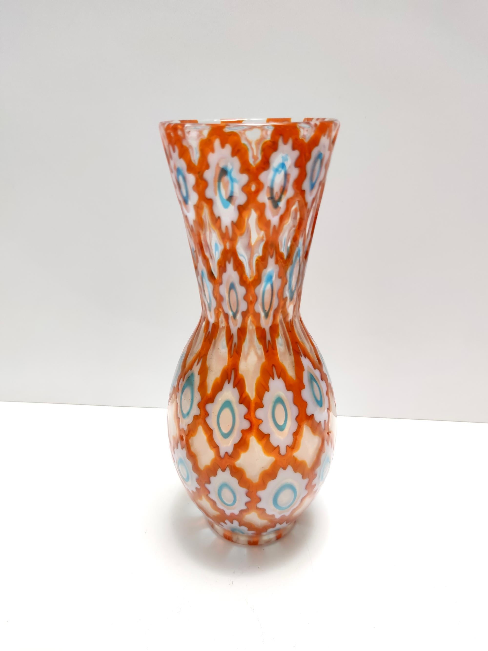 Italian Rare Orange Murano Glass Vase by Ercole Barovier model 