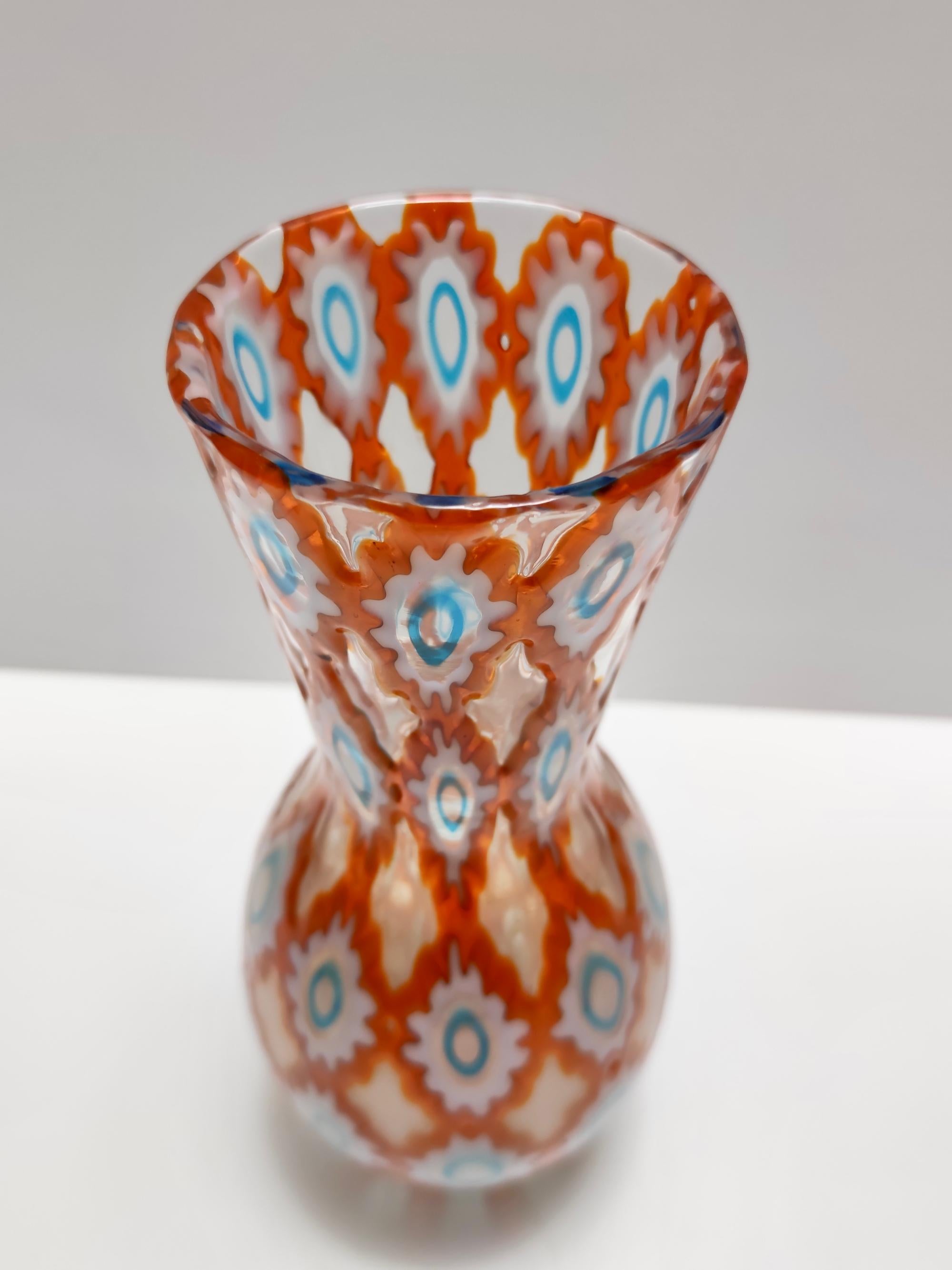 Hand-Crafted Rare Orange Murano Glass Vase by Ercole Barovier model 