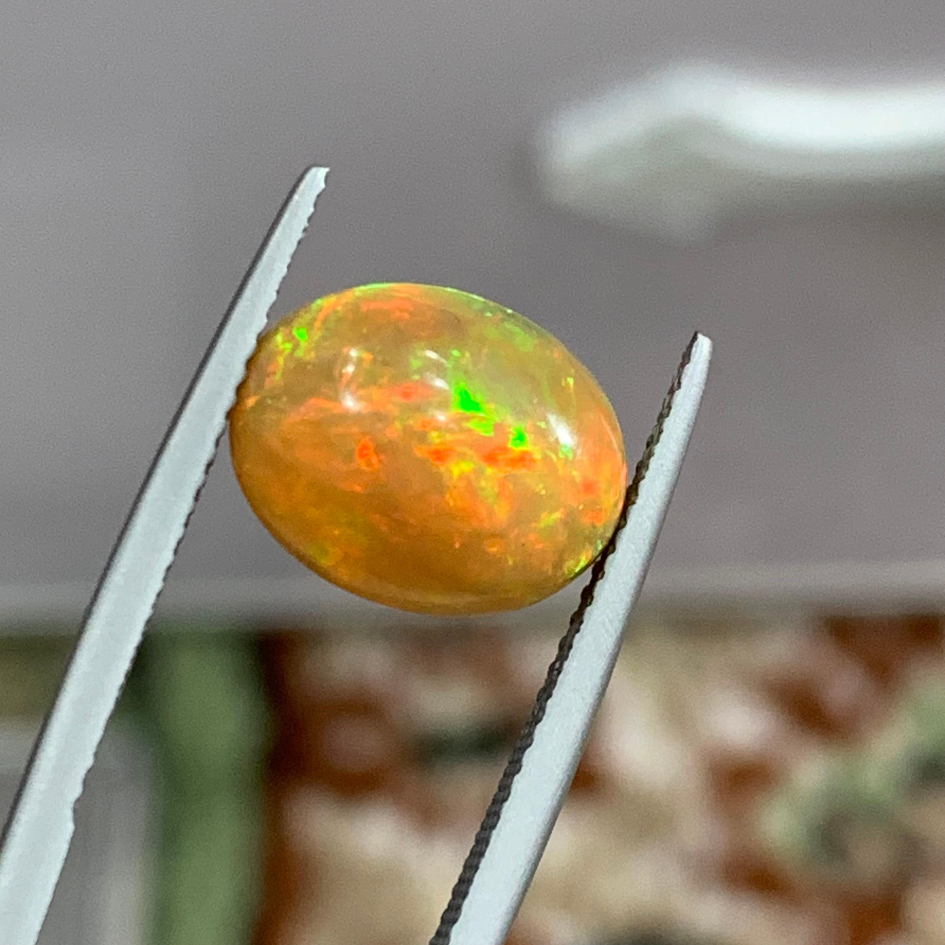 Rare Orange Play of Colors Natural Fire Opal Gemstone Cabochons, 15 Ct-Jewelry  6