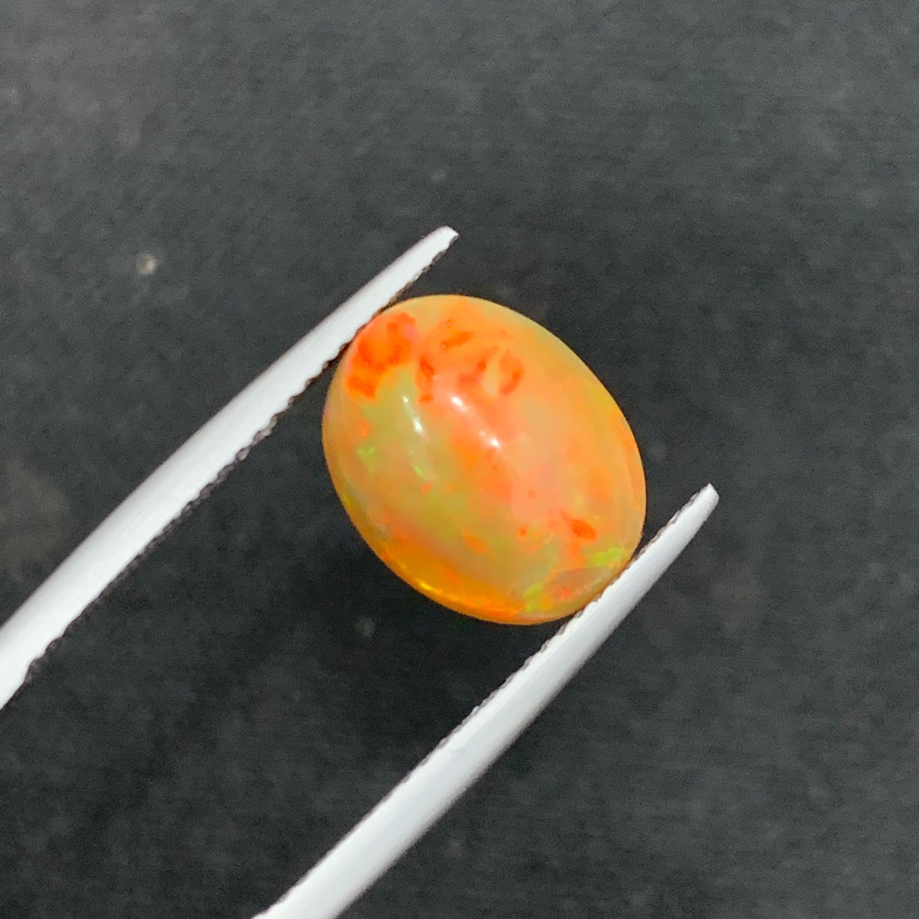 Women's or Men's Rare Orange Play of Colors Natural Fire Opal Gemstone Cabochons, 15 Ct-Jewelry 