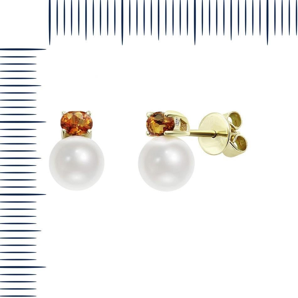 Earrings Yellow Gold 14 K (Matching Ring Available)

Diamond 2-RND-0,01-H/VS2A 
Orange Sapphire 2-0,54 ct
Pearls diameter 7,0-7,5 - 1-5,26ct

Weight 2.50 grams

With a heritage of ancient fine Swiss jewelry traditions, NATKINA is a Geneva based