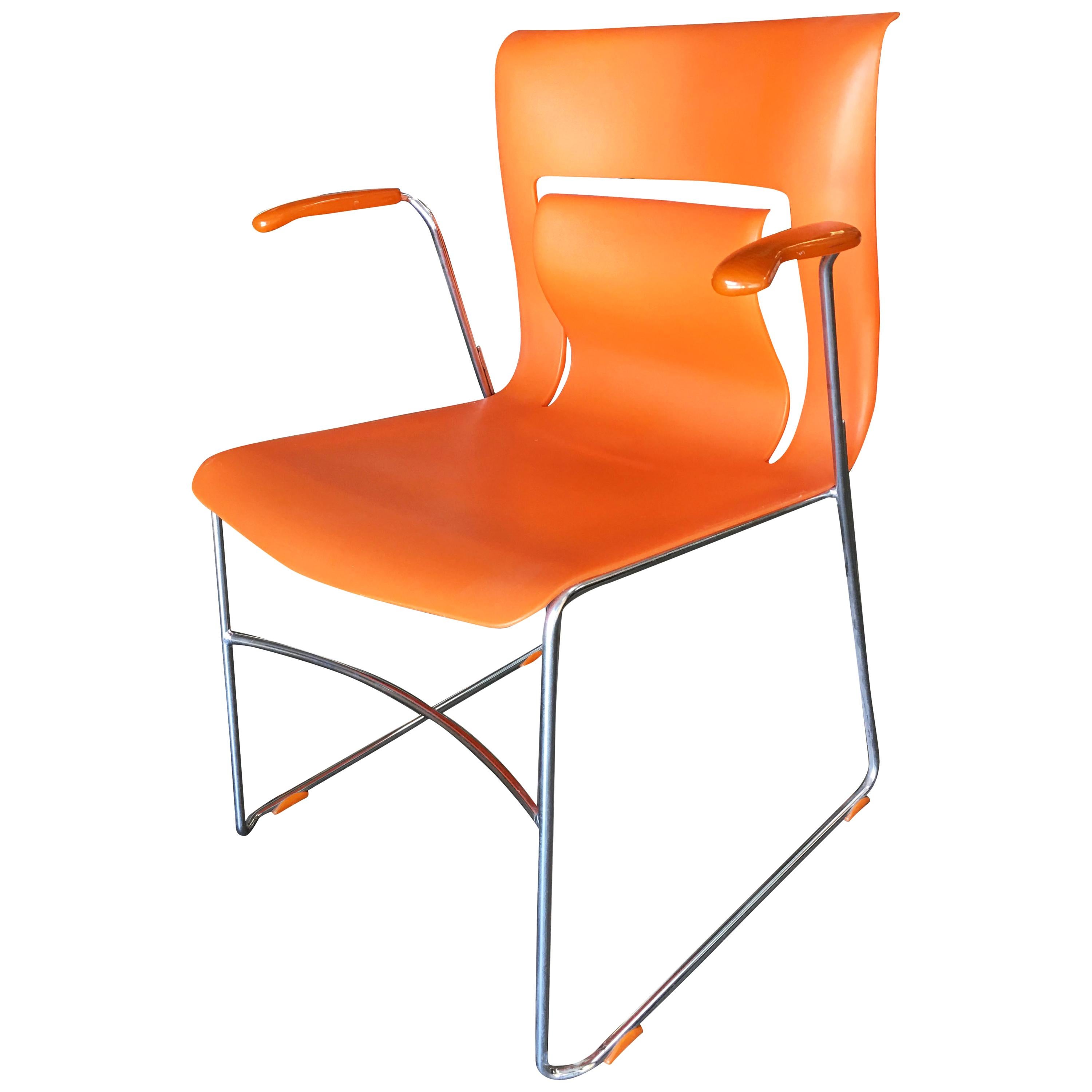 Sets, Rare Orange Stylex "Rythm" Armchair by Sva Cvek, Sets of 4