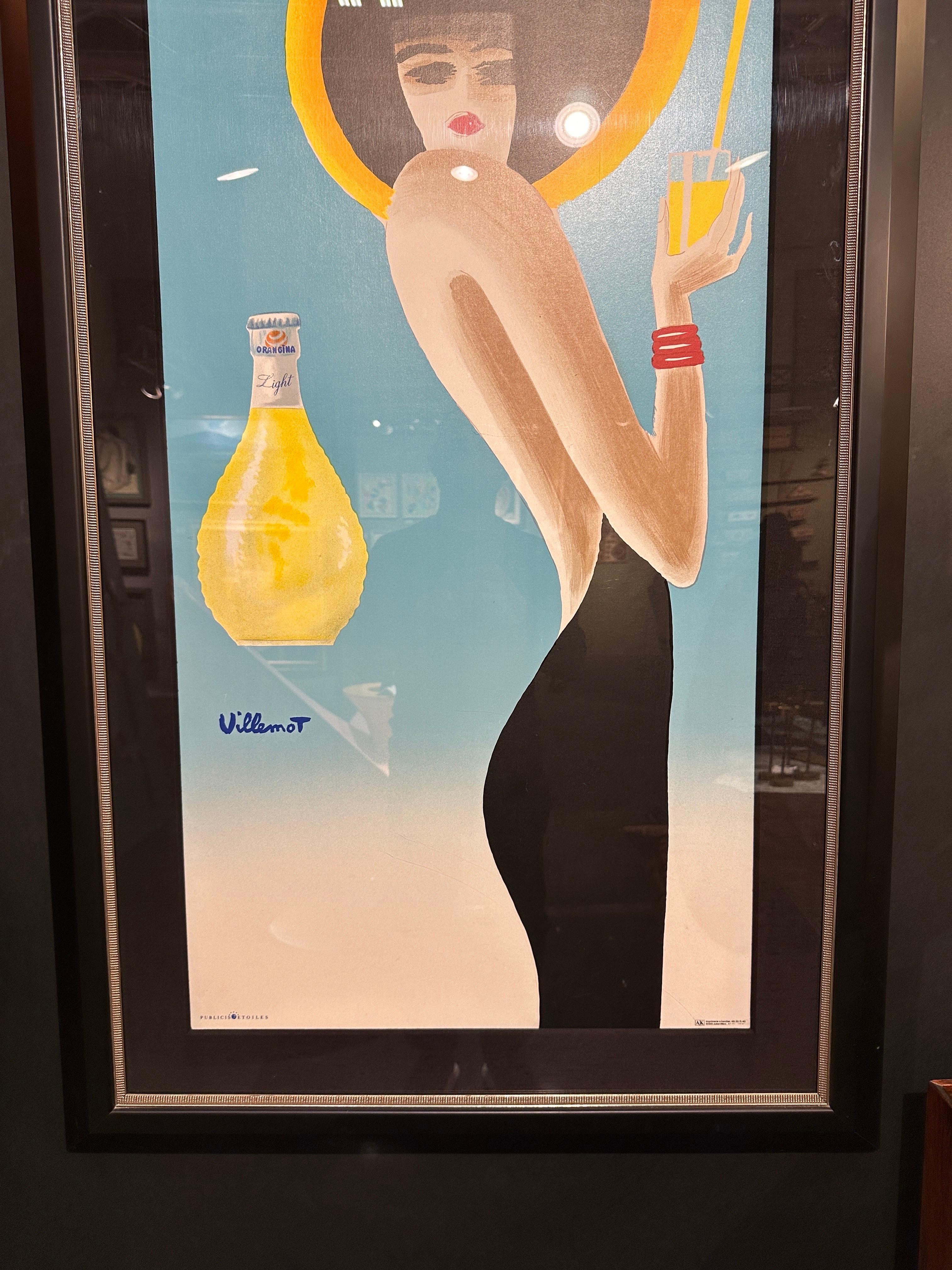 Seltenes Orangina-Poster von Bernard Villemot  (Postmoderne) im Angebot
