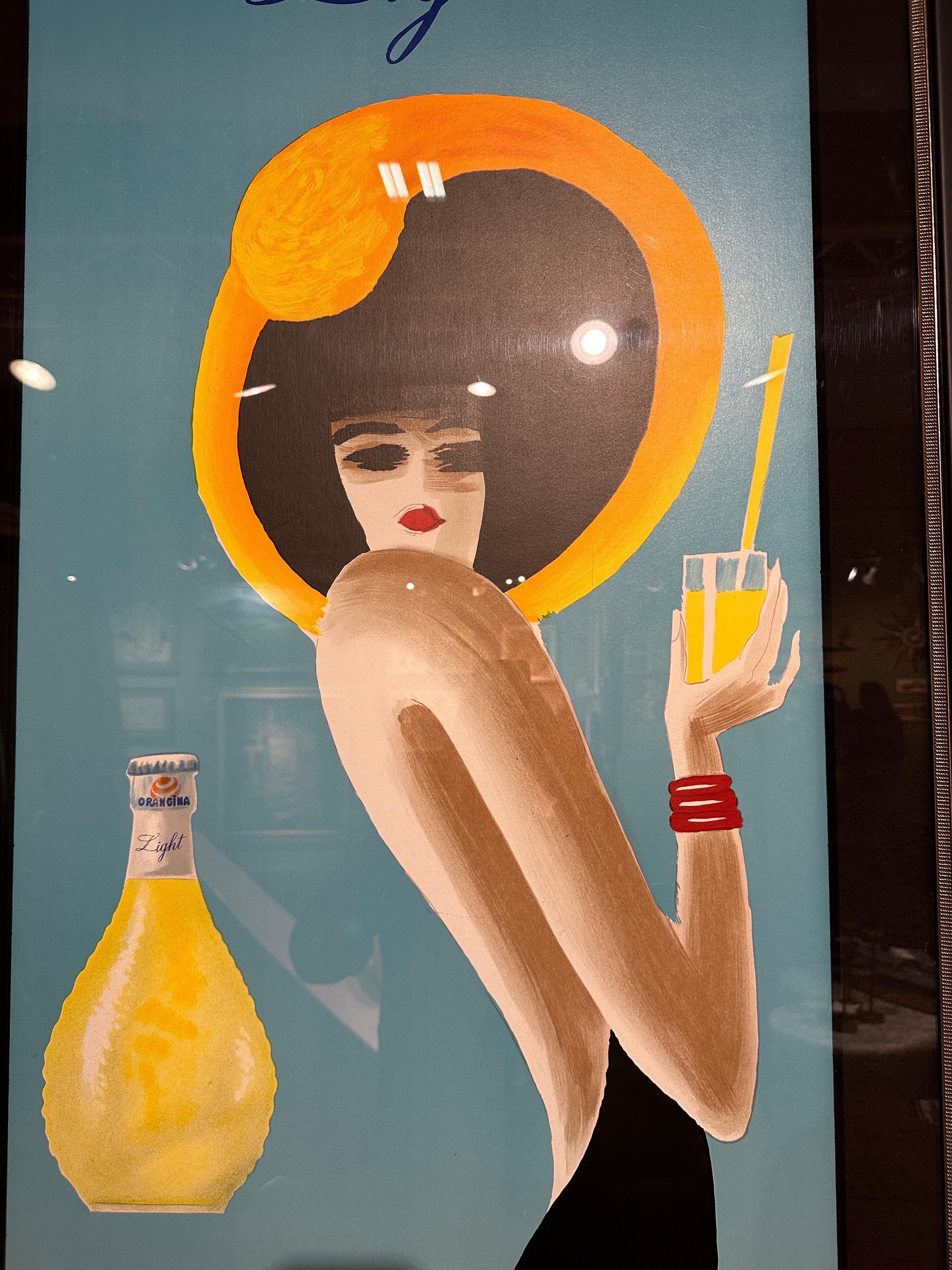 Rare “Orangina” Poster by Bernard Villemot  In Good Condition For Sale In North Hollywood, CA