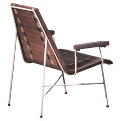 Rare Oregon Pine and Metal Lounge Chair, USA