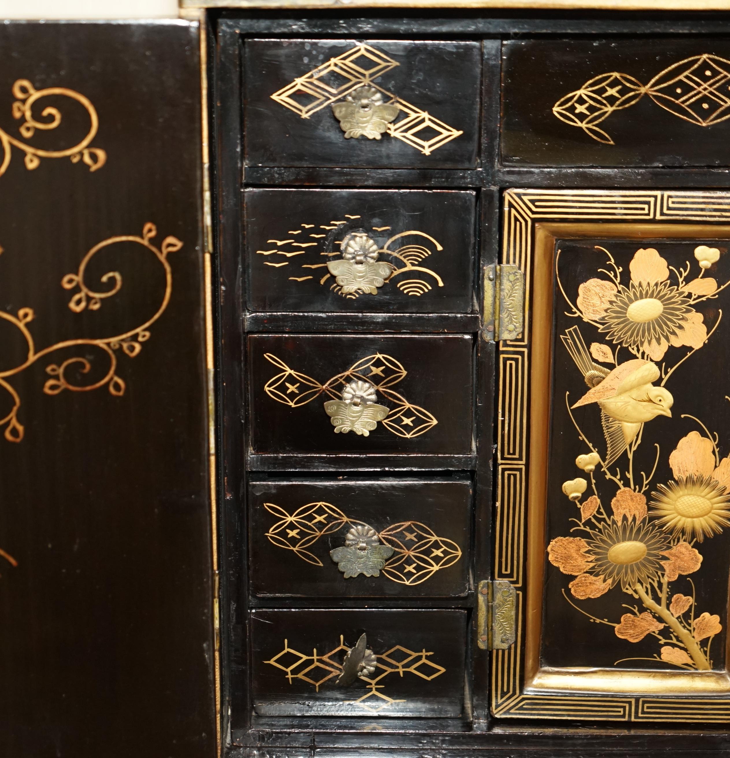 Rare Oriental Chinese Export Antique Cabinet Lots of Drawers for Fine Teas 12
