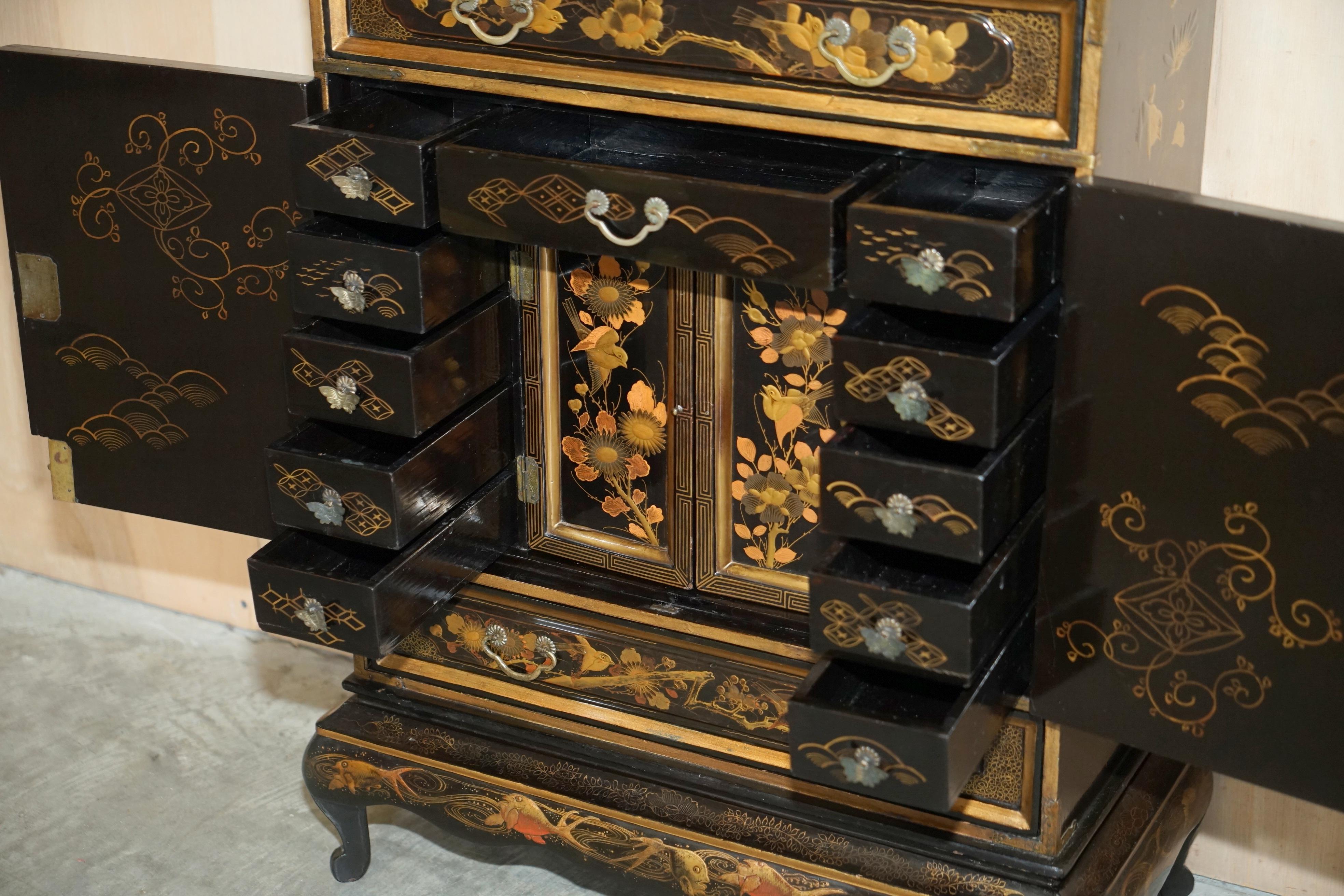 Rare Oriental Chinese Export Antique Cabinet Lots of Drawers for Fine Teas 13