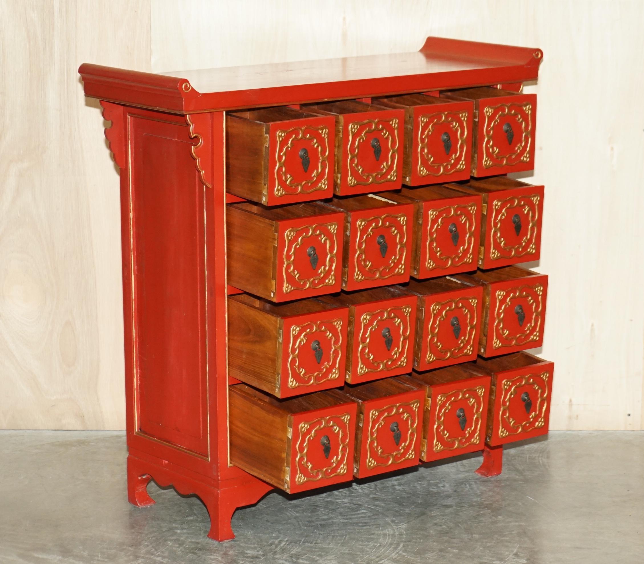 Rare Oriental Chinese Export Vintage Cabinet Lots of Drawers for Fine Teas For Sale 8