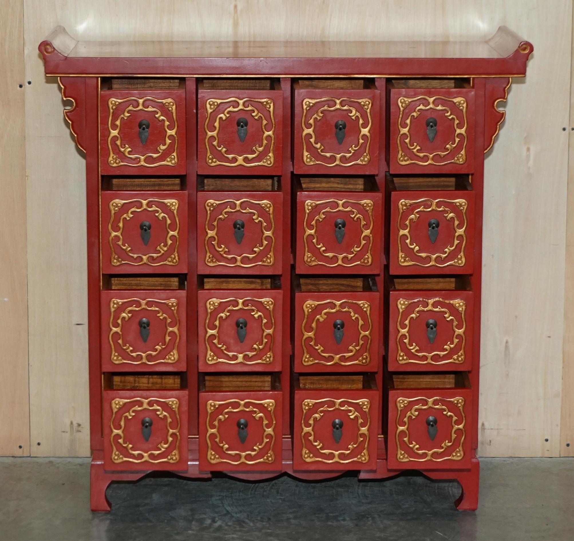 Rare Oriental Chinese Export Vintage Cabinet Lots of Drawers for Fine Teas For Sale 9