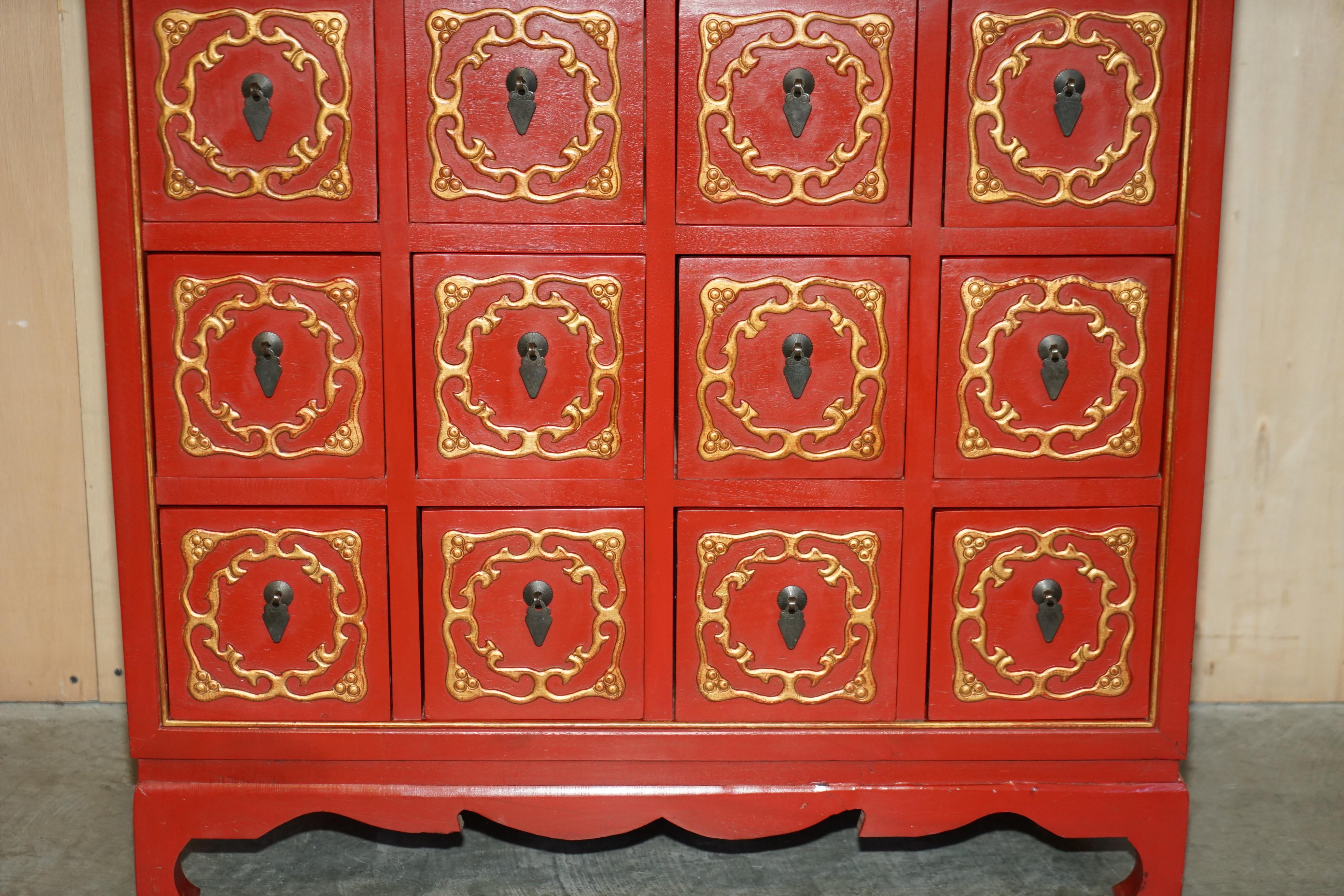 Seltener orientalischer chinesischer Export-Vintage-Schrank mit Schubladen für Fine Teas, Vintage (Mitte des 20. Jahrhunderts) im Angebot