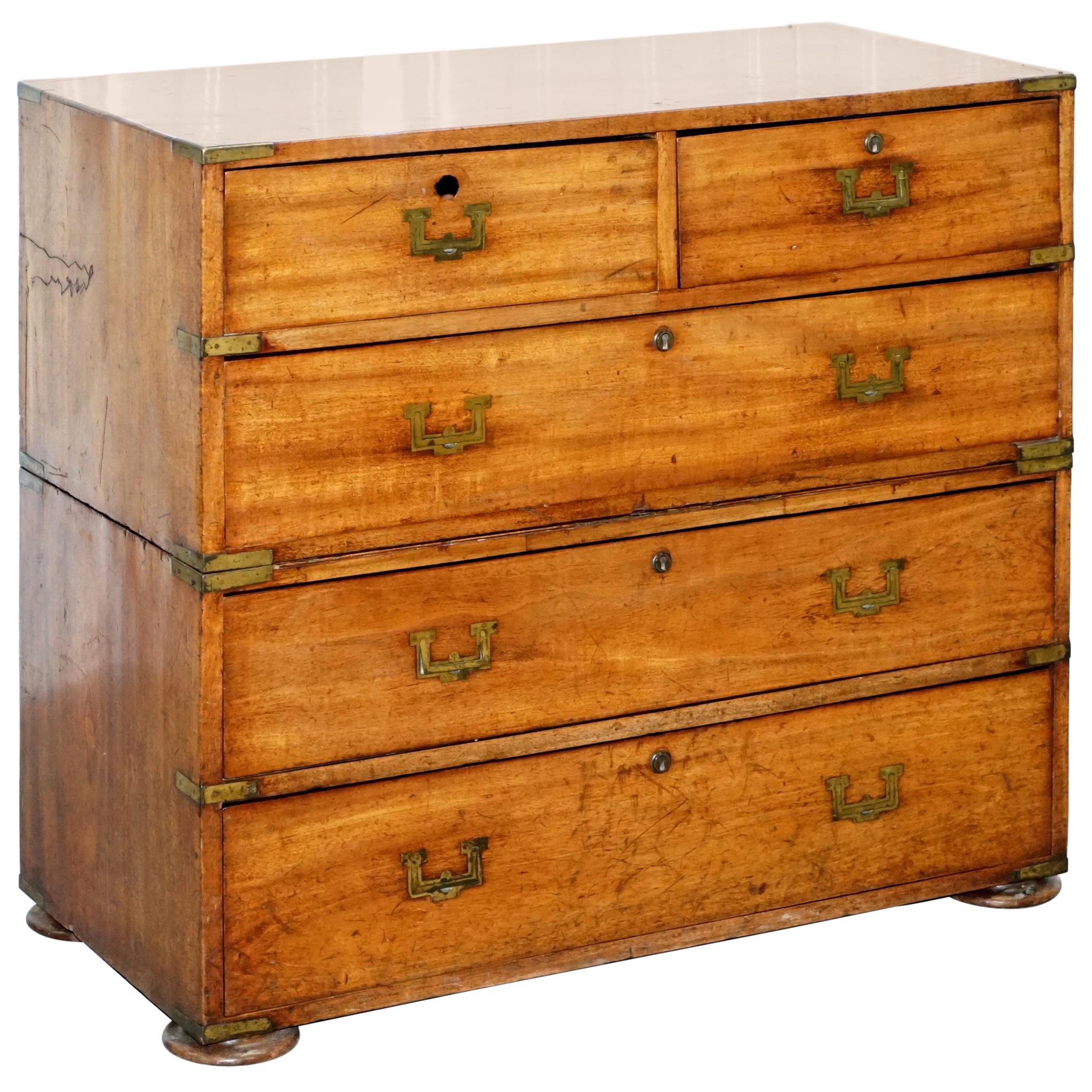 Rare Original 10th February 1813 Uk Napoleonic War Campaign Chest of Drawers