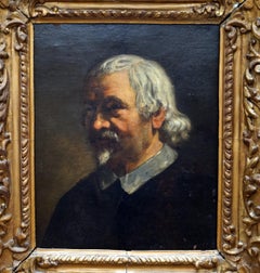 Raro olio su tela originale del XVII secolo raffigurante un nobiluomo