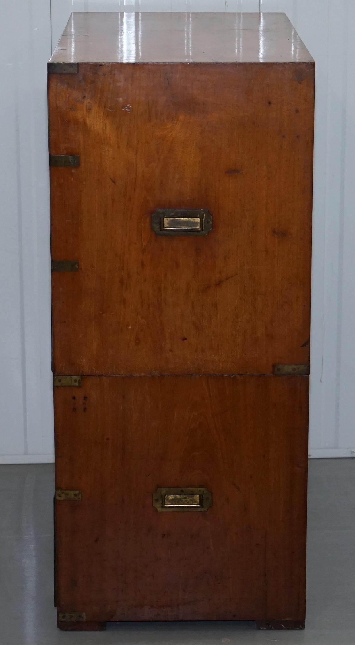 Rare Original 1870 Mahogany 6-Drawer 5-Tier Military Campaign Chest of Drawers 2