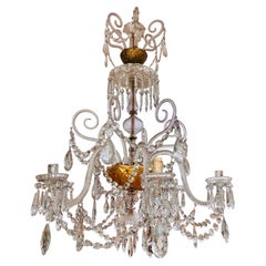 Rare Original 19 Century Six-Arm Cut Crystal Baccarat Chandelier