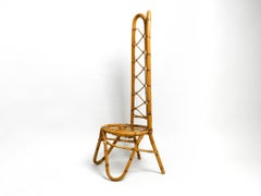 Rare Original 1960s Bamboo Chair with Low Seat and High Back