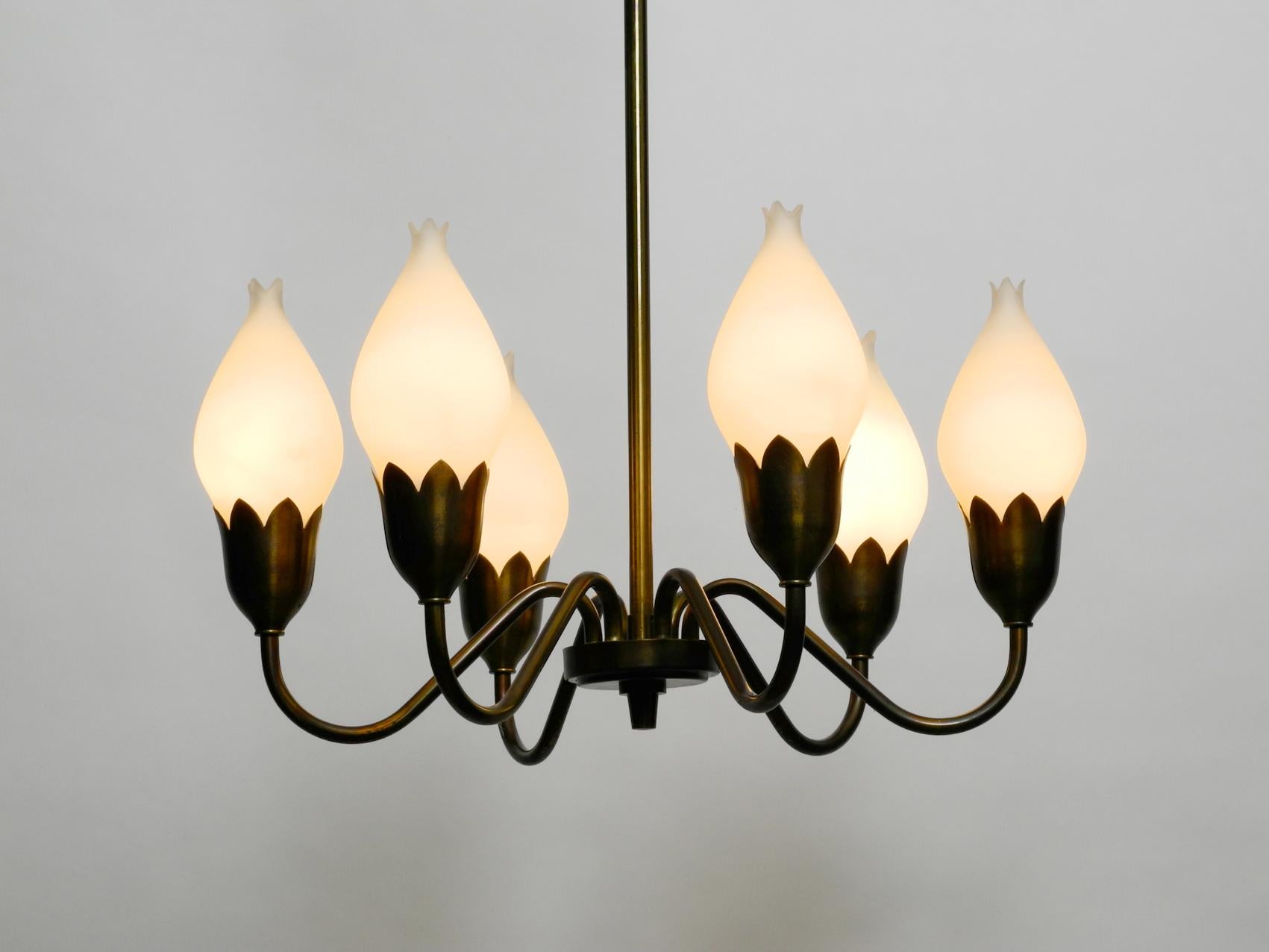 Danish Rare Original 1960s Fog & Mørup Brass Chandelier 