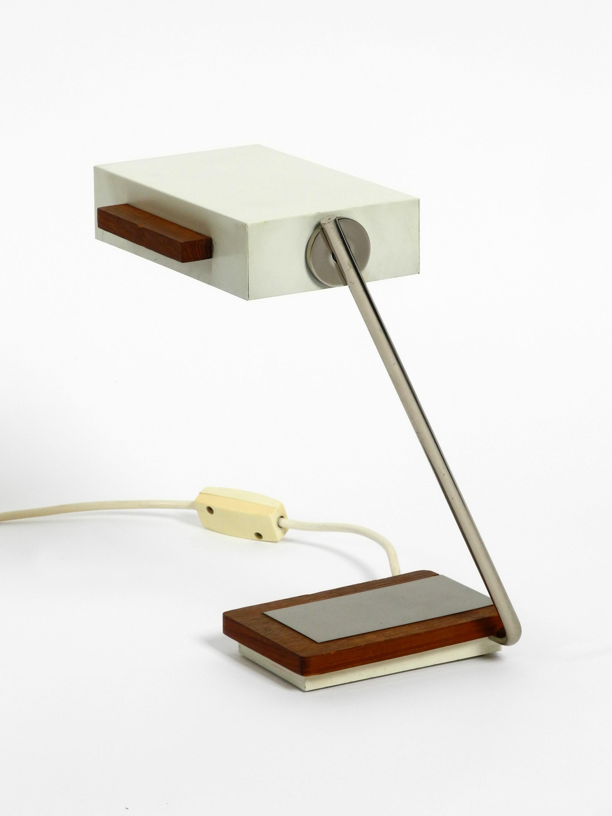 Rare Original 1960s Kaiser Light Metal Teak Table Lamp For Sale 10