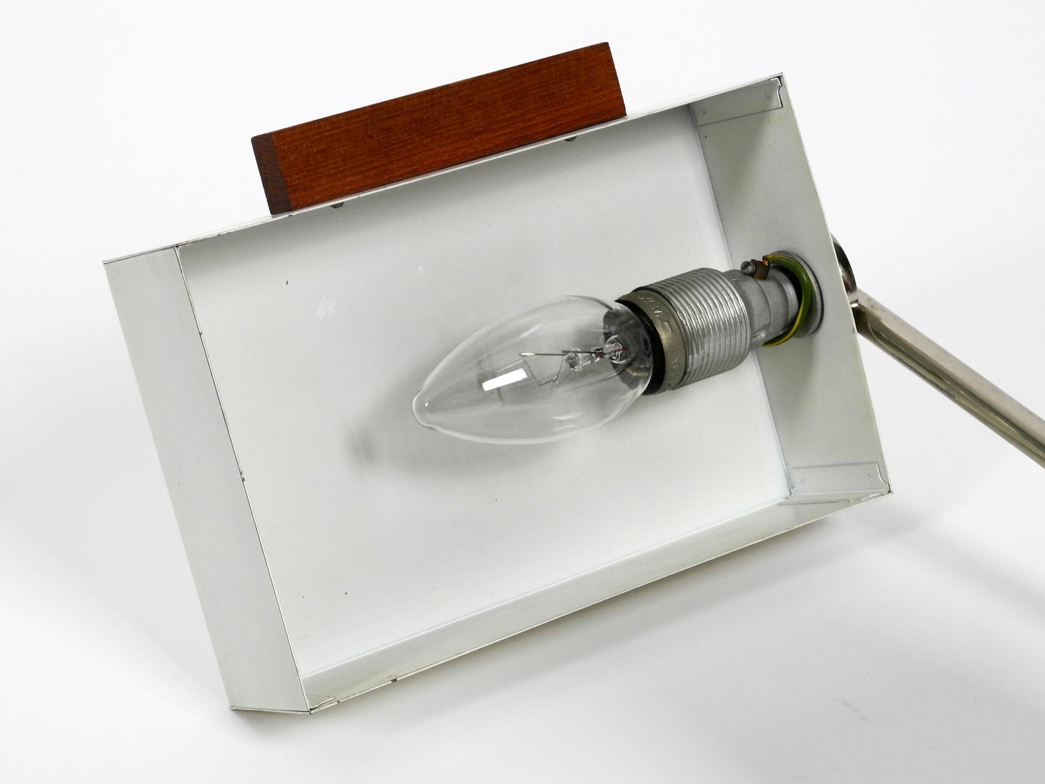 Rare Original 1960s Kaiser Light Metal Teak Table Lamp For Sale 11