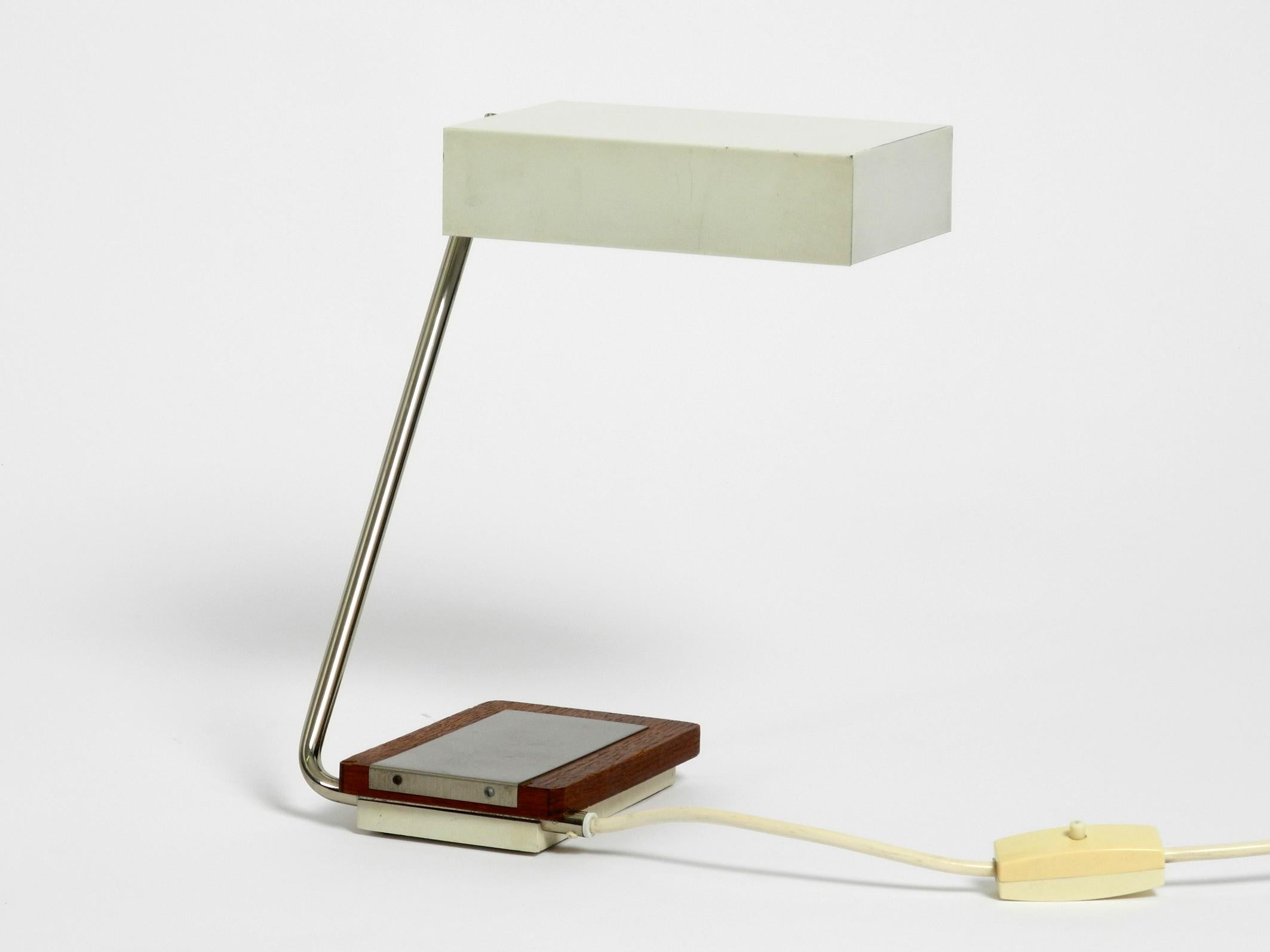 Mid-20th Century Rare Original 1960s Kaiser Light Metal Teak Table Lamp For Sale