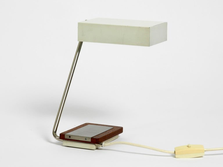 Rare Original 1960s Kaiser Light Metal Teak Table Lamp For Sale at 1stDibs